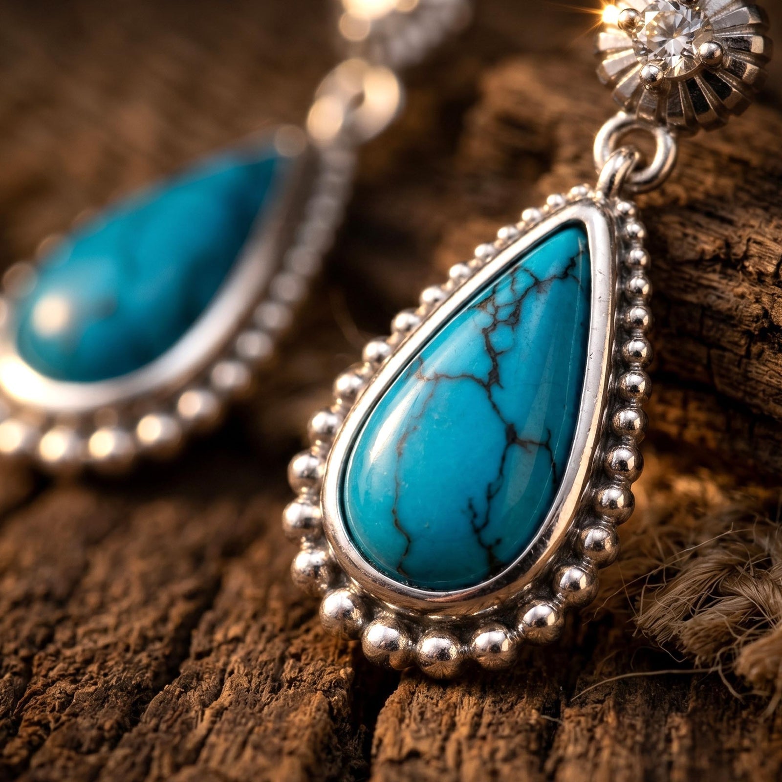 Desert Teardrop Earrings - Turquoise