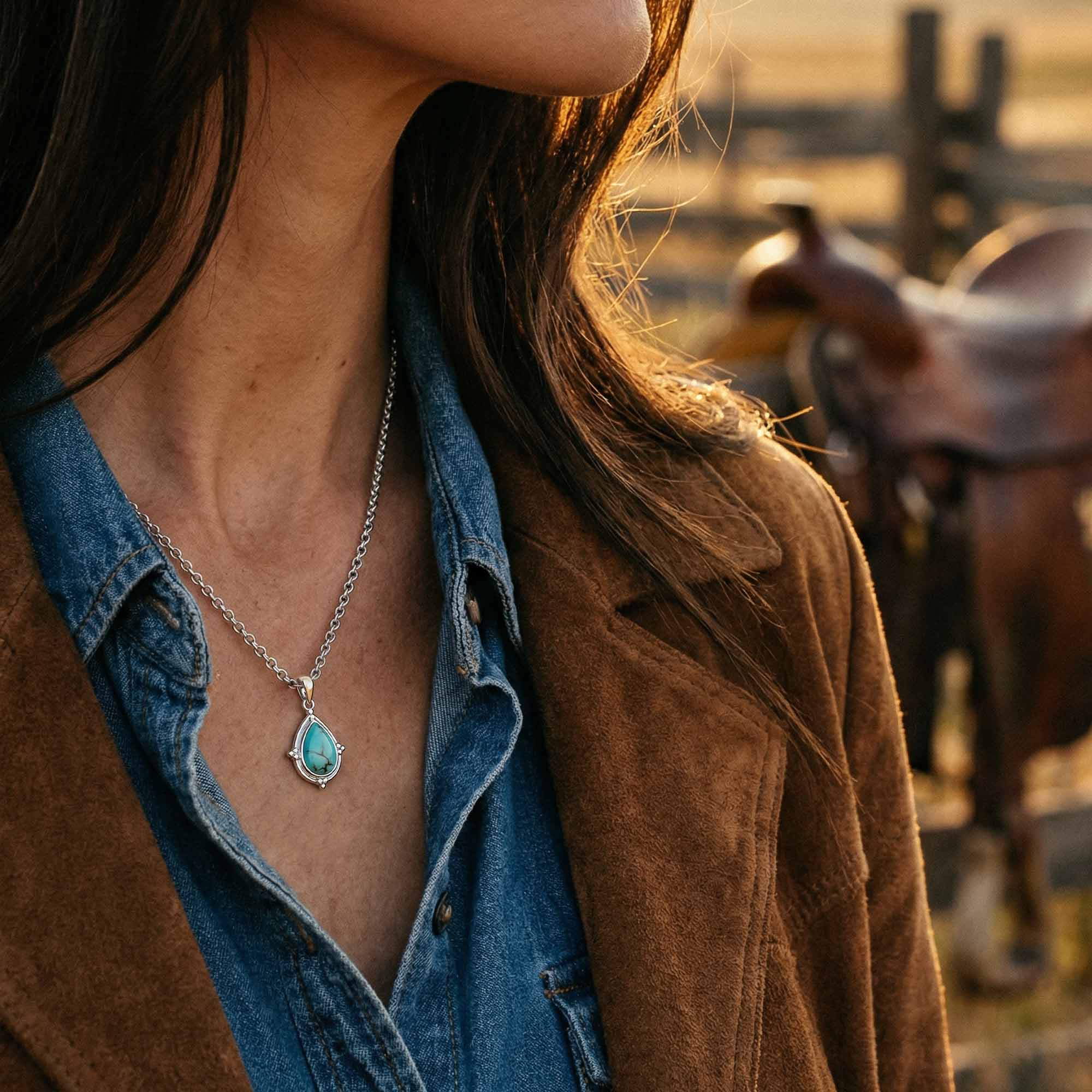 Desert Tears Necklace - Turquoise