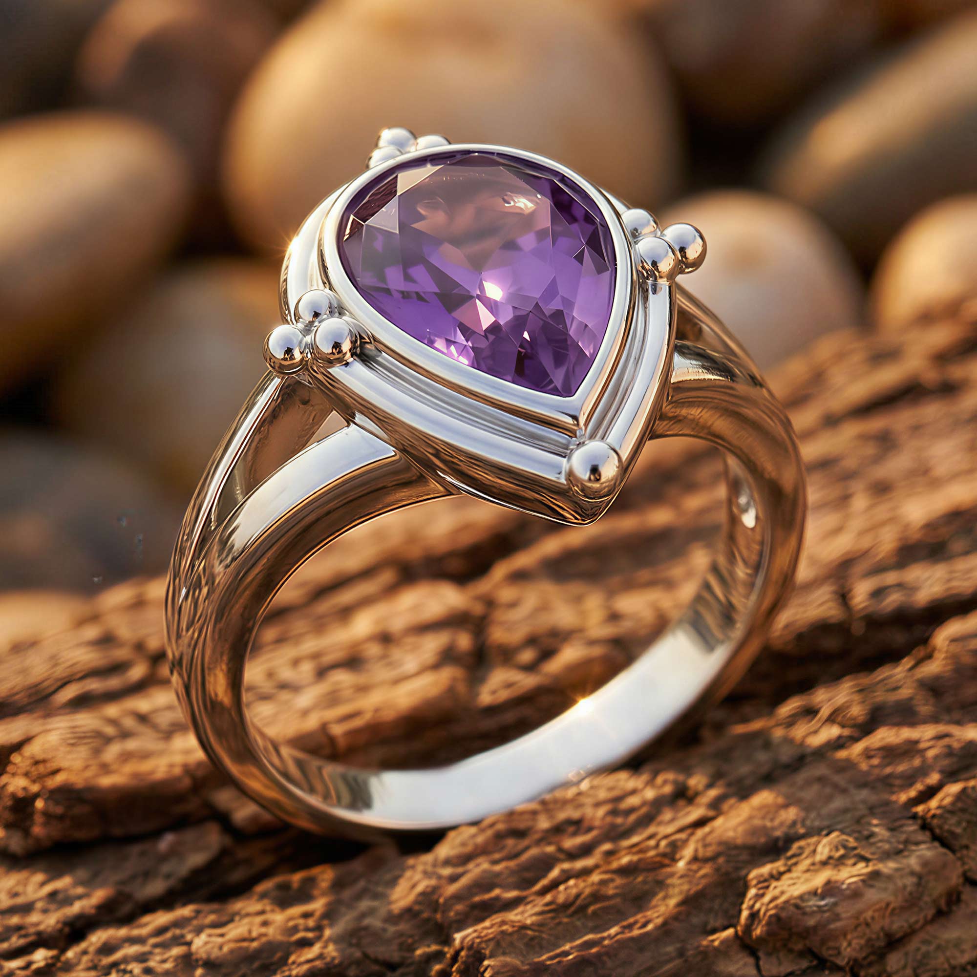 Desert Tears Ring - Amethyst