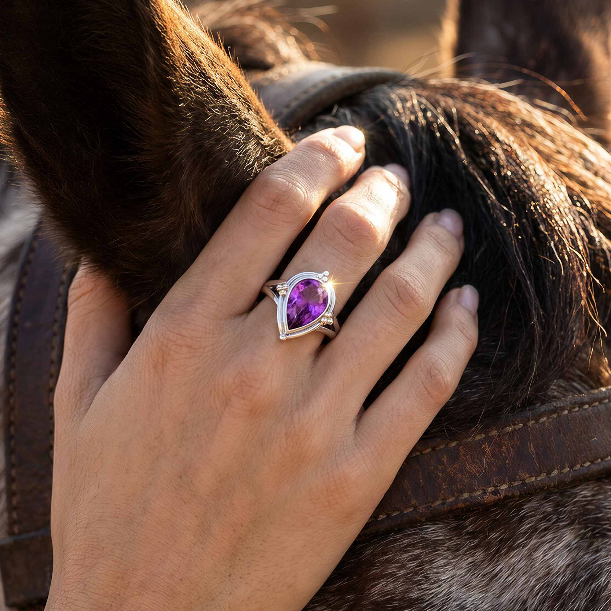 Desert Tears Ring - Amethyst
