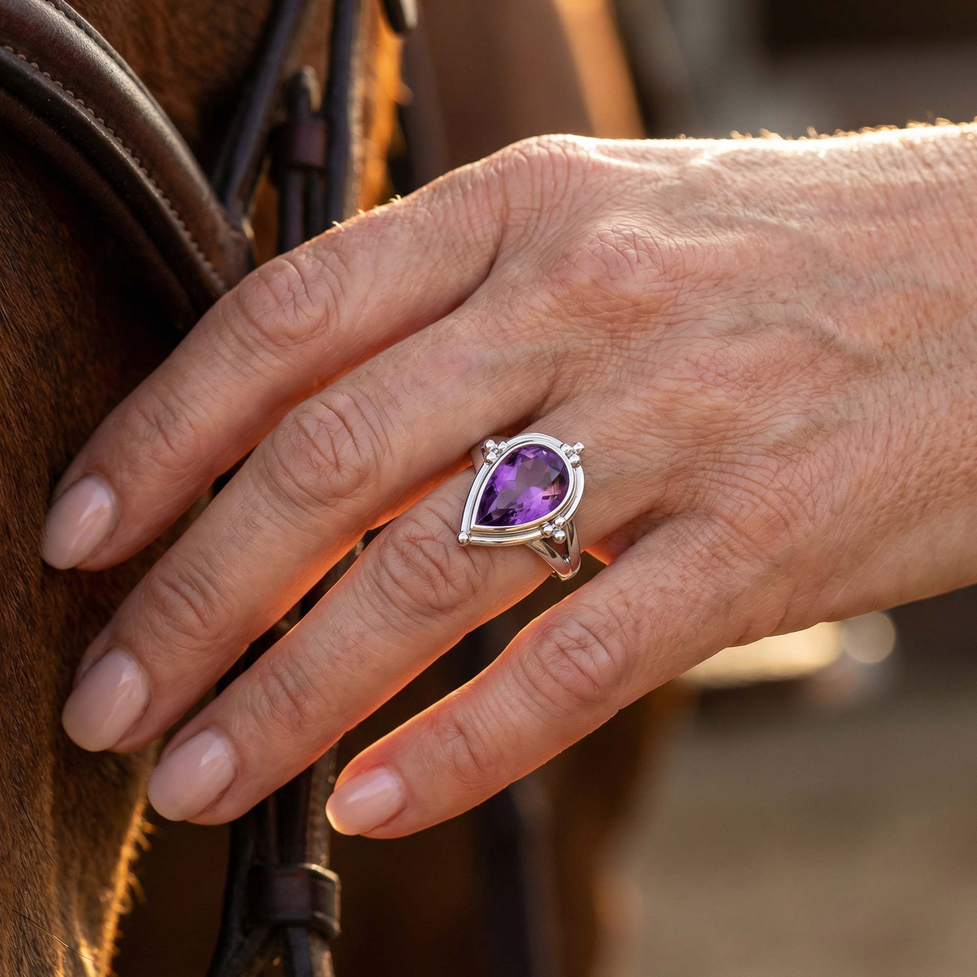 Desert Tears Ring - Amethyst