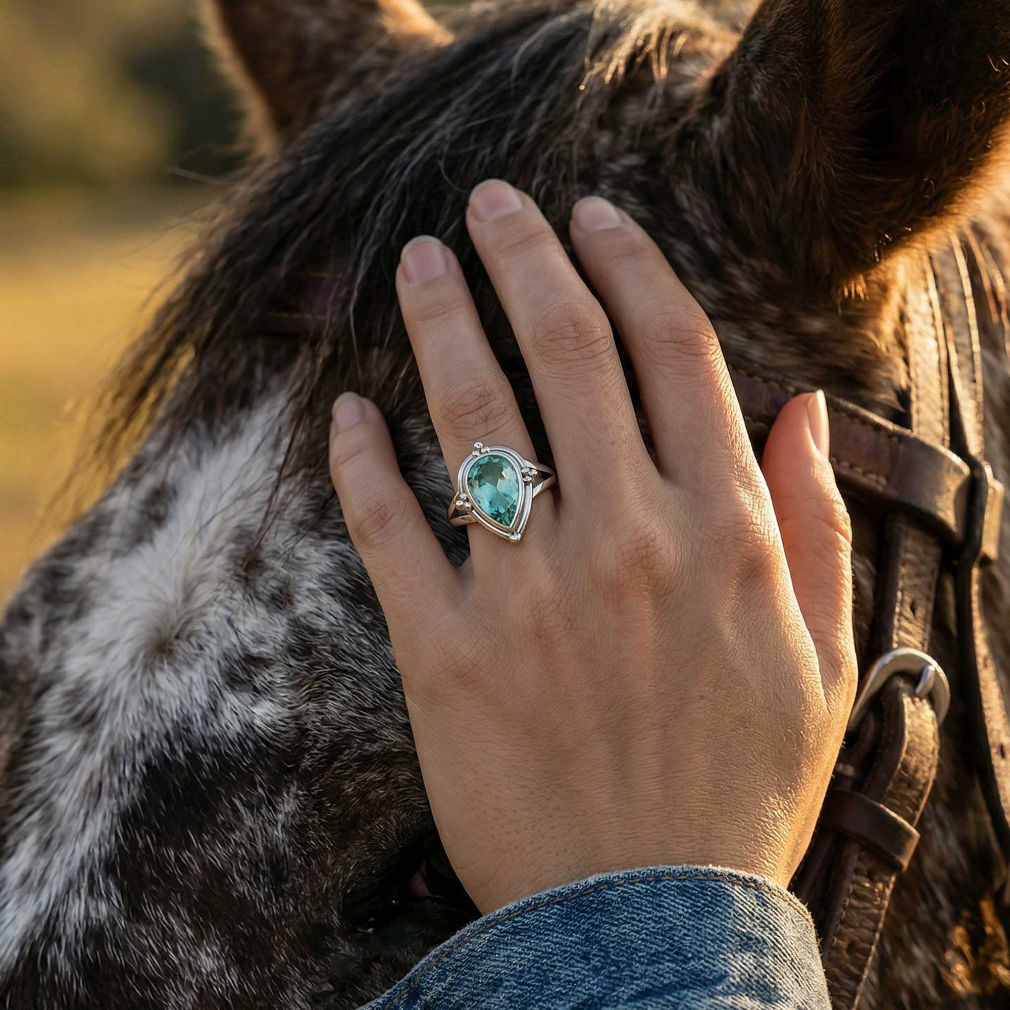 Desert Tears Ring - Aquamarine