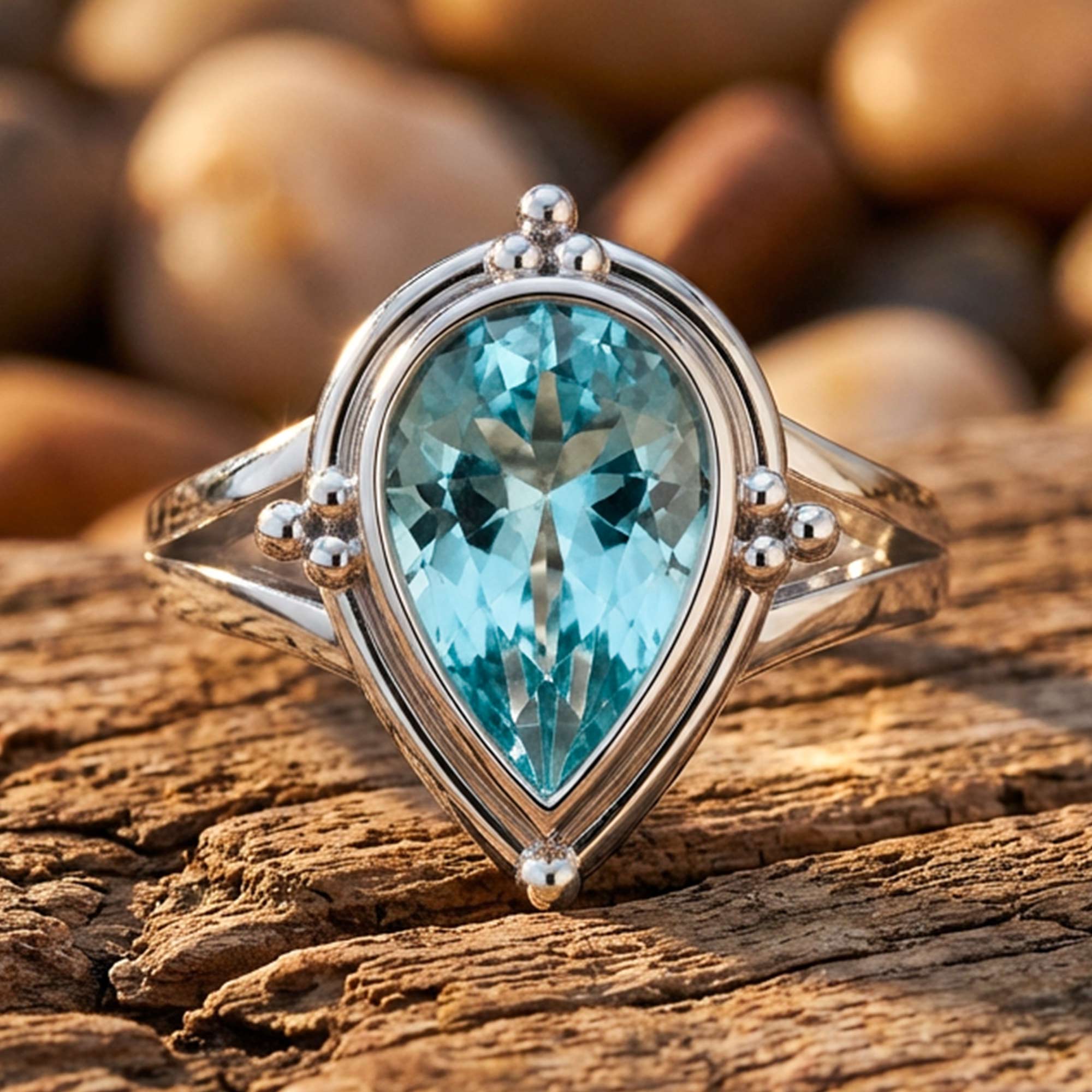 Desert Tears Ring - Aquamarine
