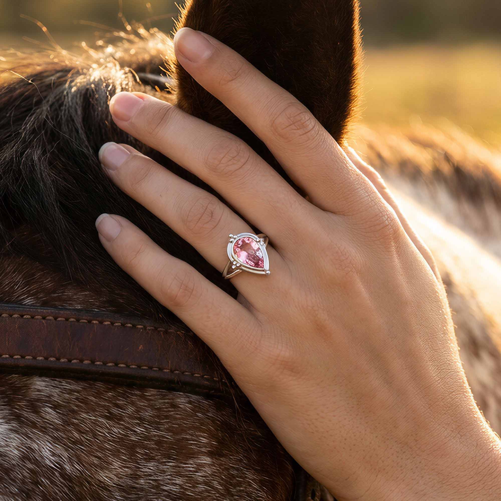 Desert Tears Ring - Rose Quartz