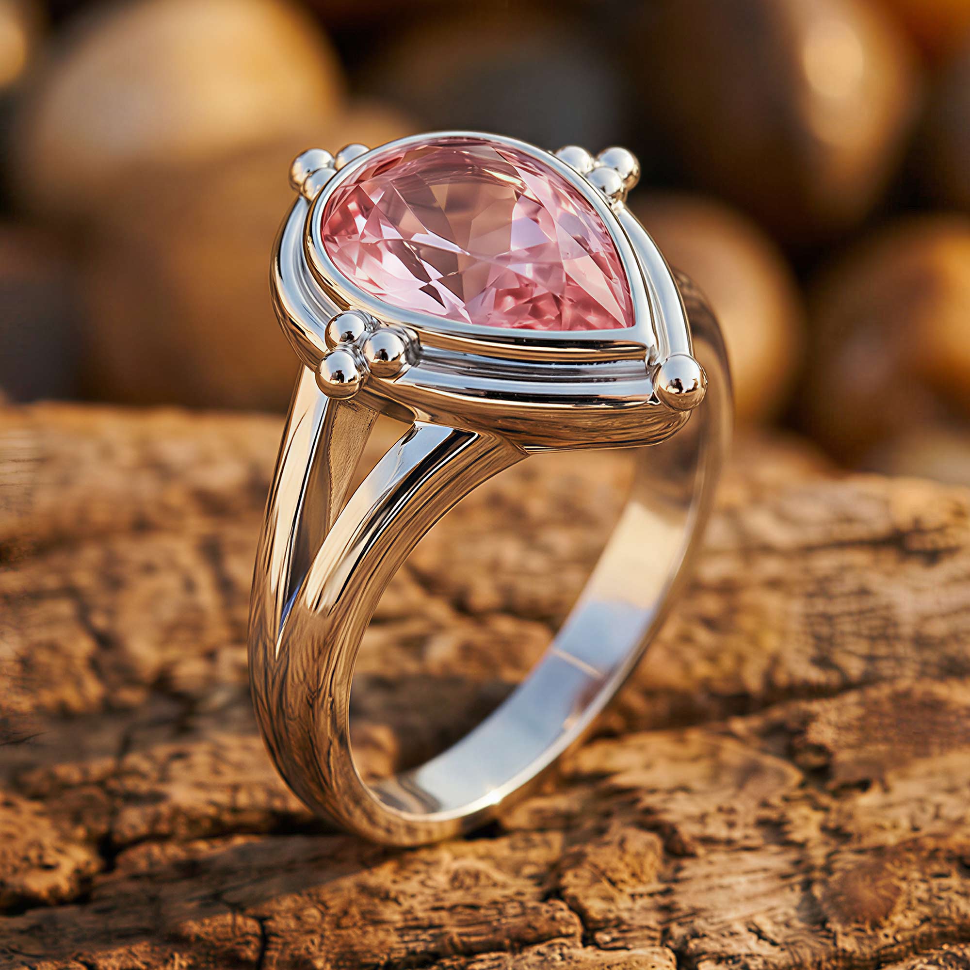 Desert Tears Ring - Rose Quartz