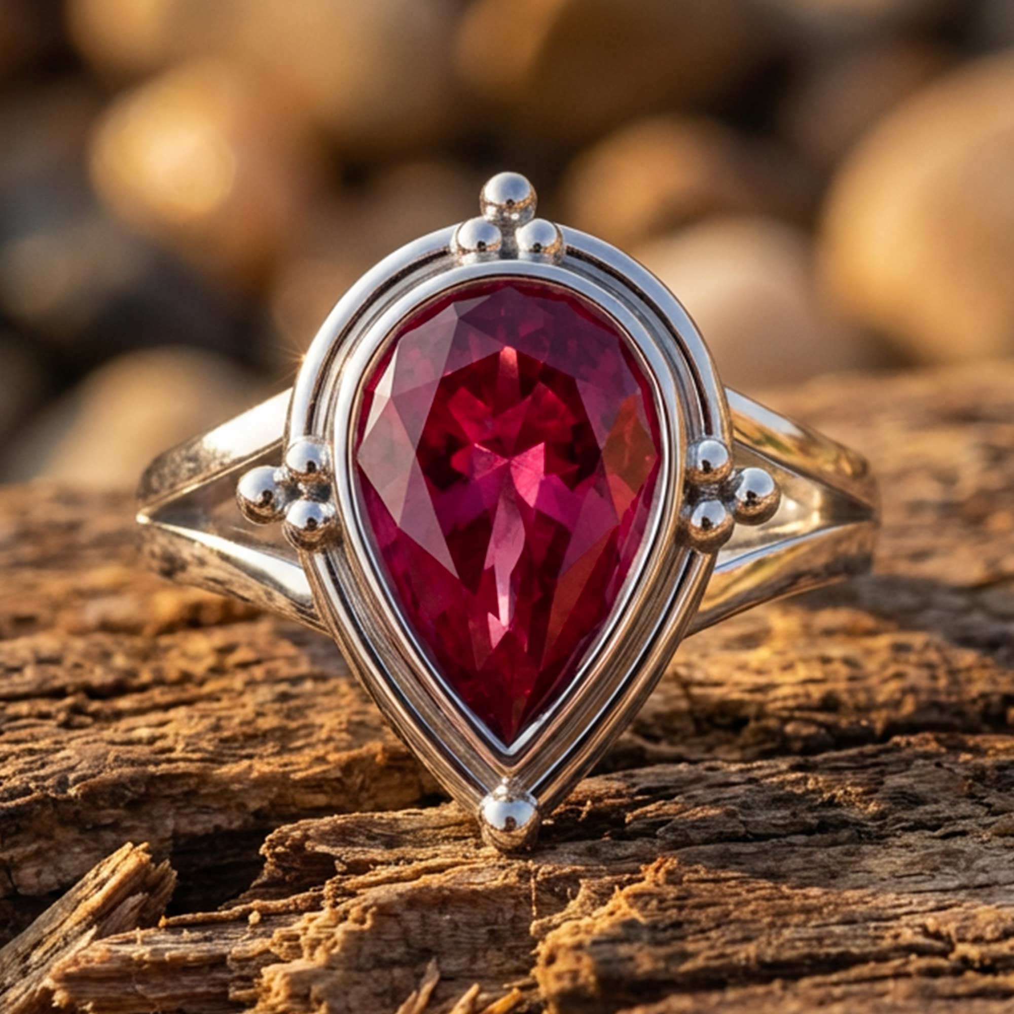 Desert Tears Ring - Ruby