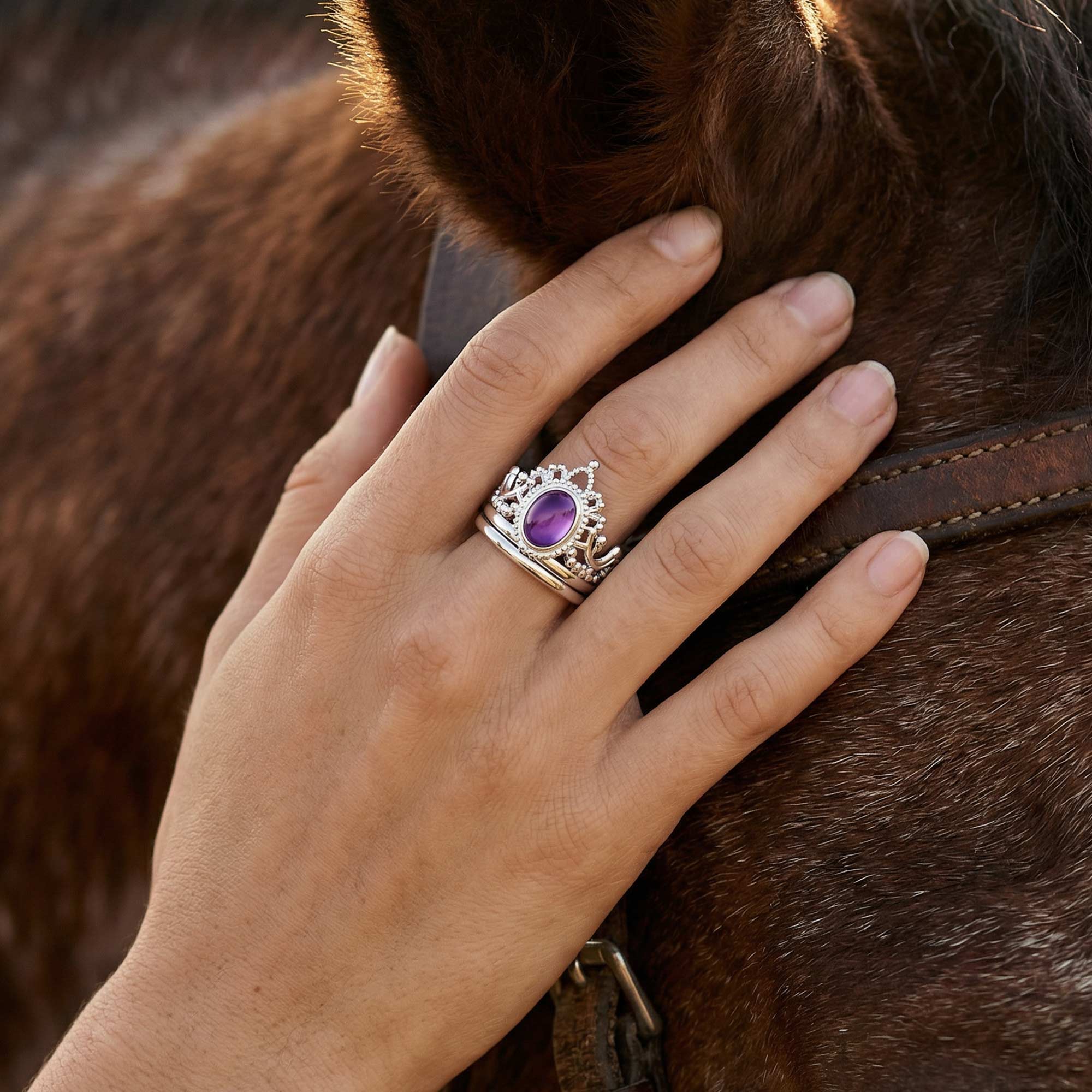 Dustland Crown Ring - Amethyst