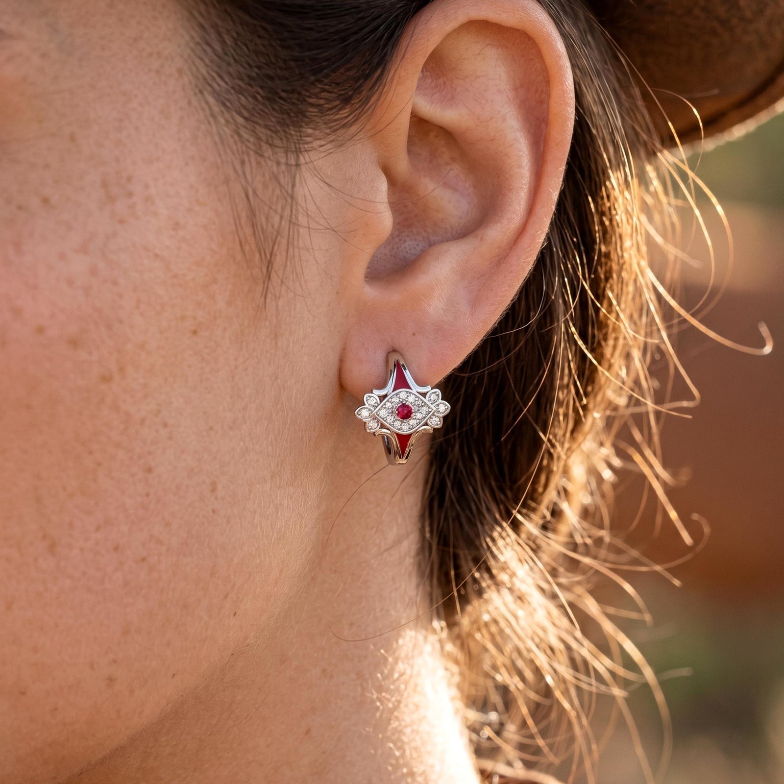 Eagle's Feather Earrings - Ruby