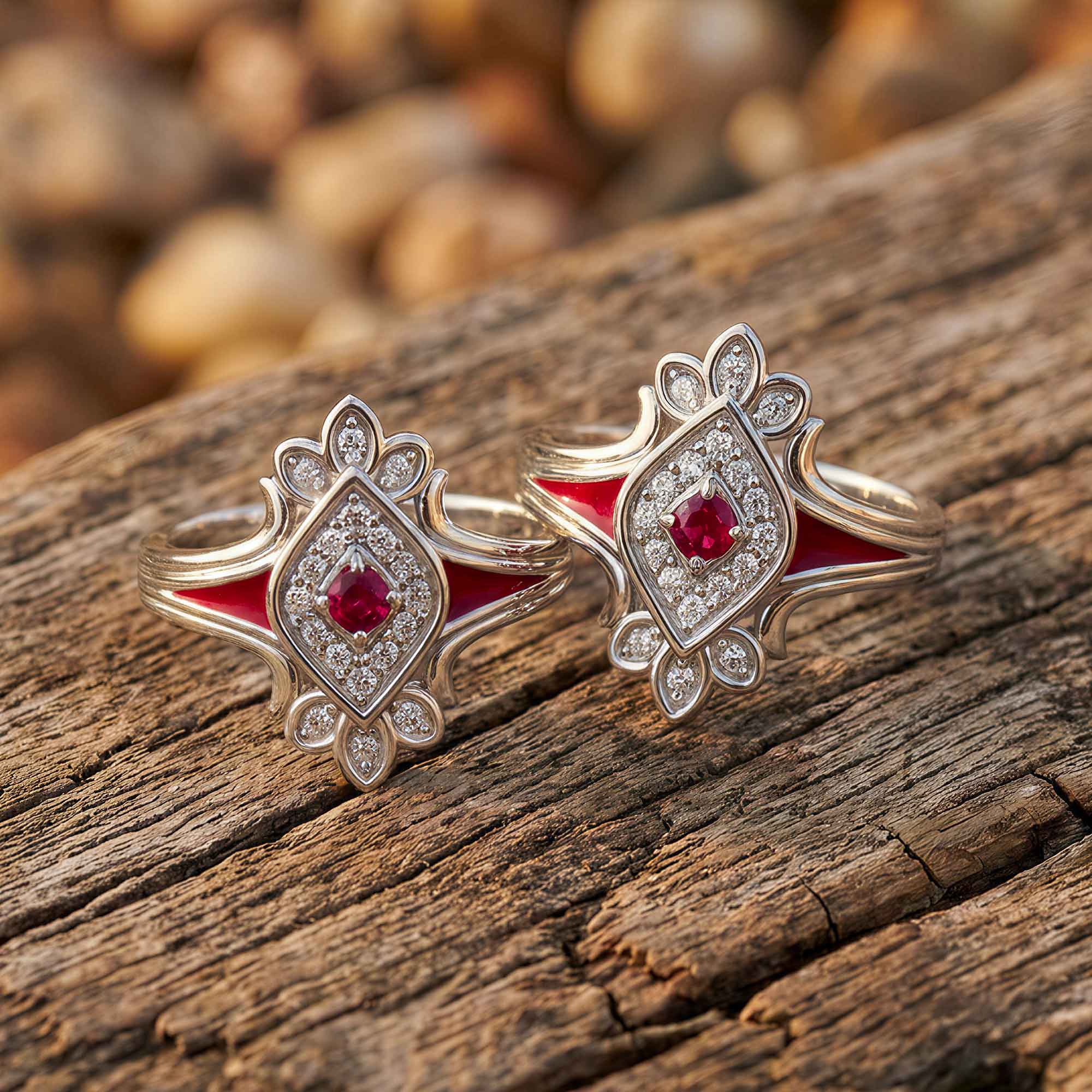 Eagle's Feather Earrings - Ruby