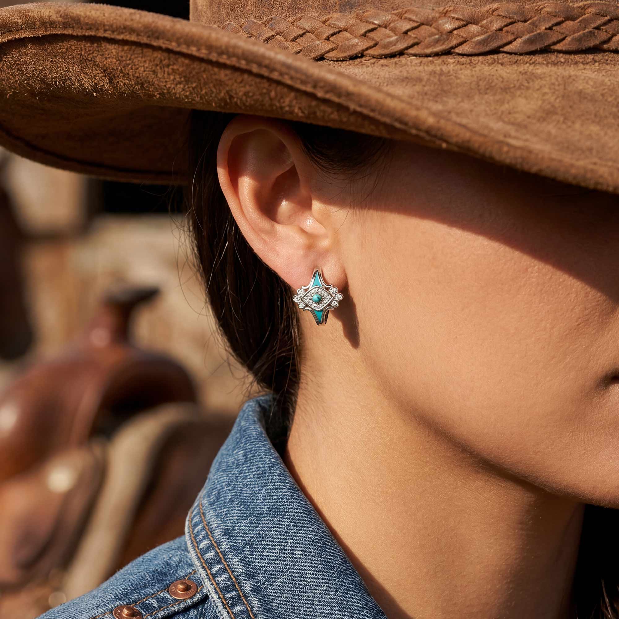 Eagle's Feather Earrings - Turquoise
