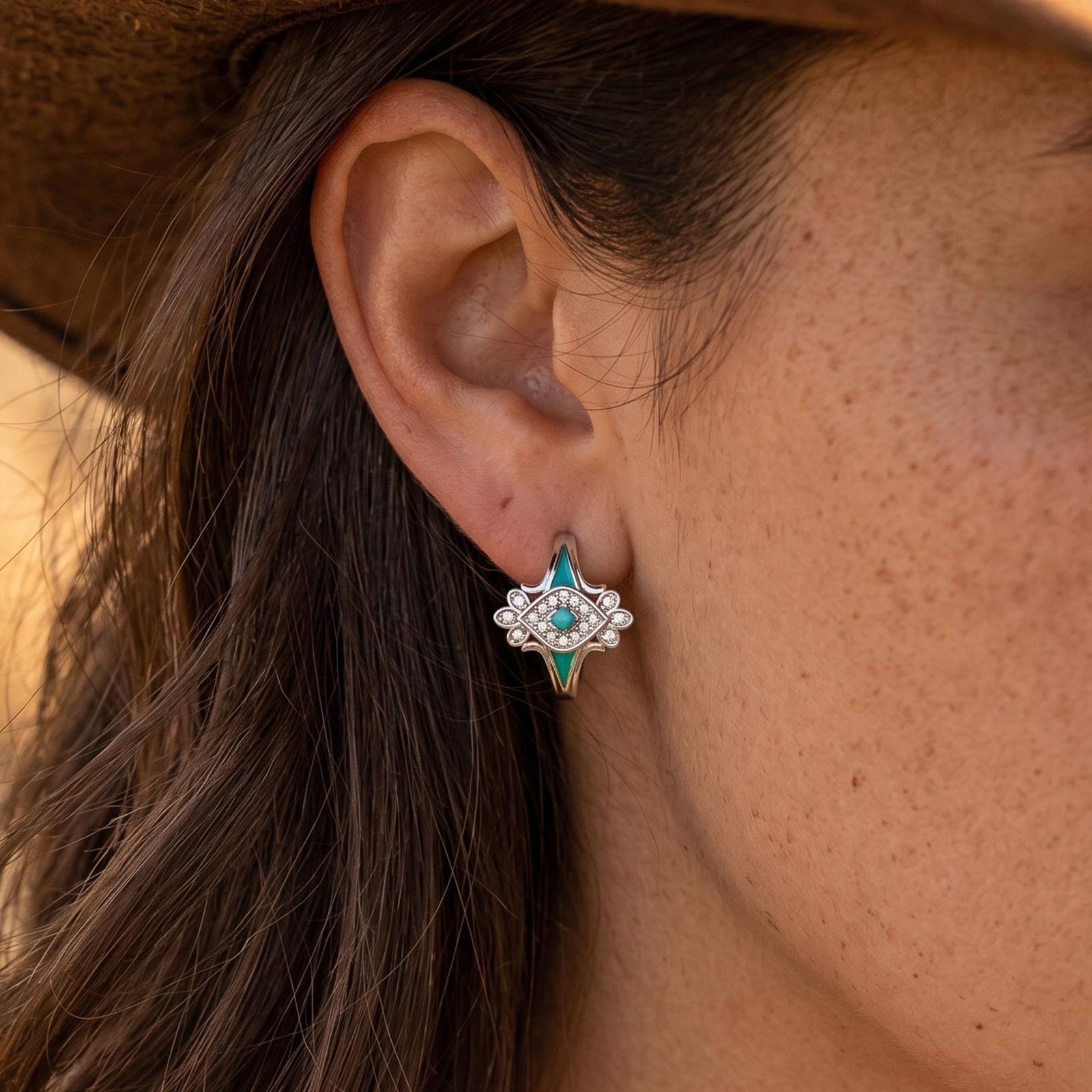 Eagle's Feather Earrings - Turquoise