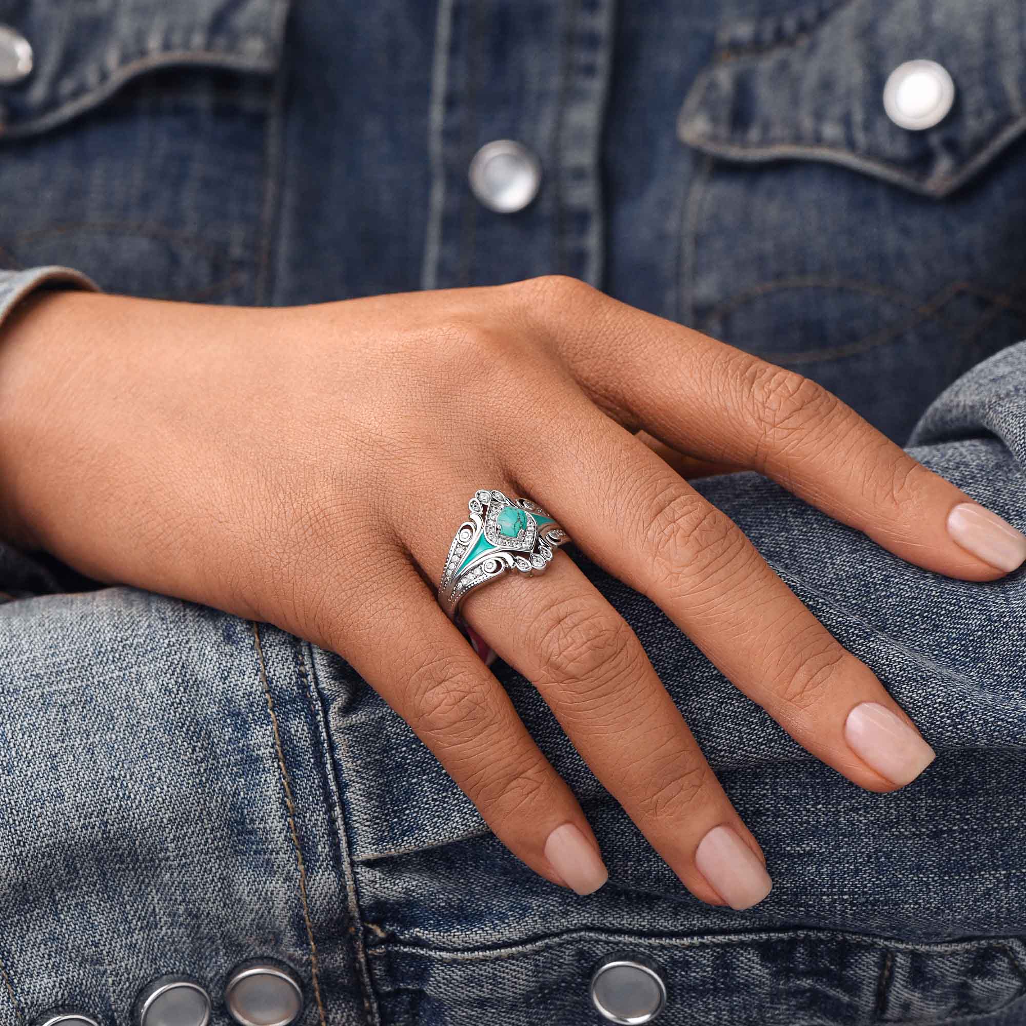 Eagle's Feather Ring - Turquoise