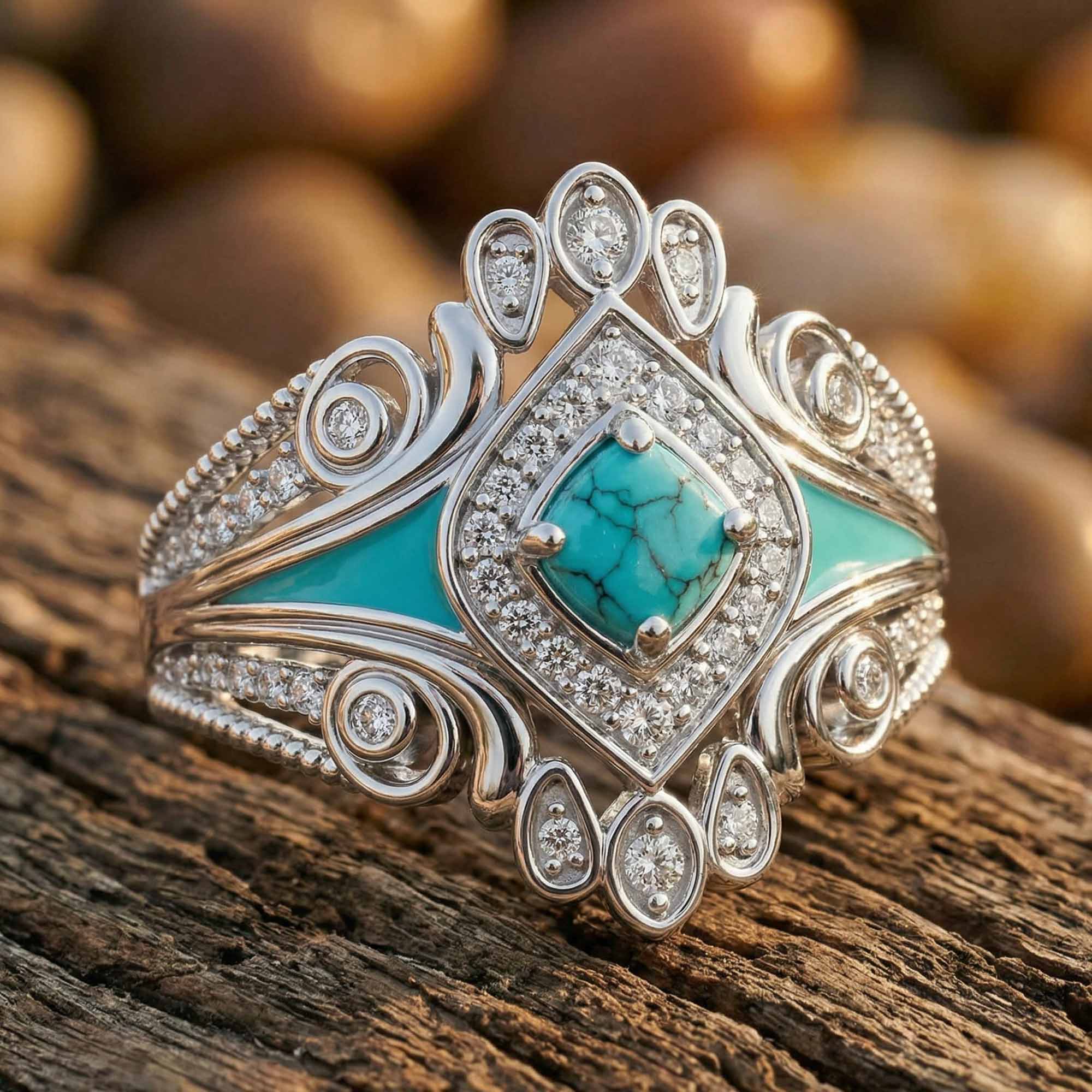 Eagle's Feather Ring - Turquoise