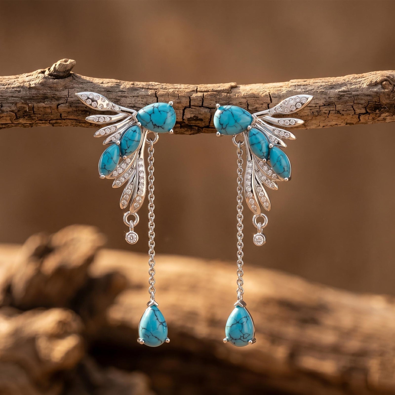 Elegant Dragonfly Earrings - Turquoise
