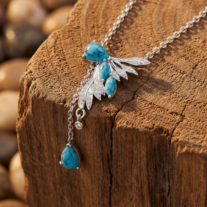 Elegant Dragonfly Necklace - Turquoise