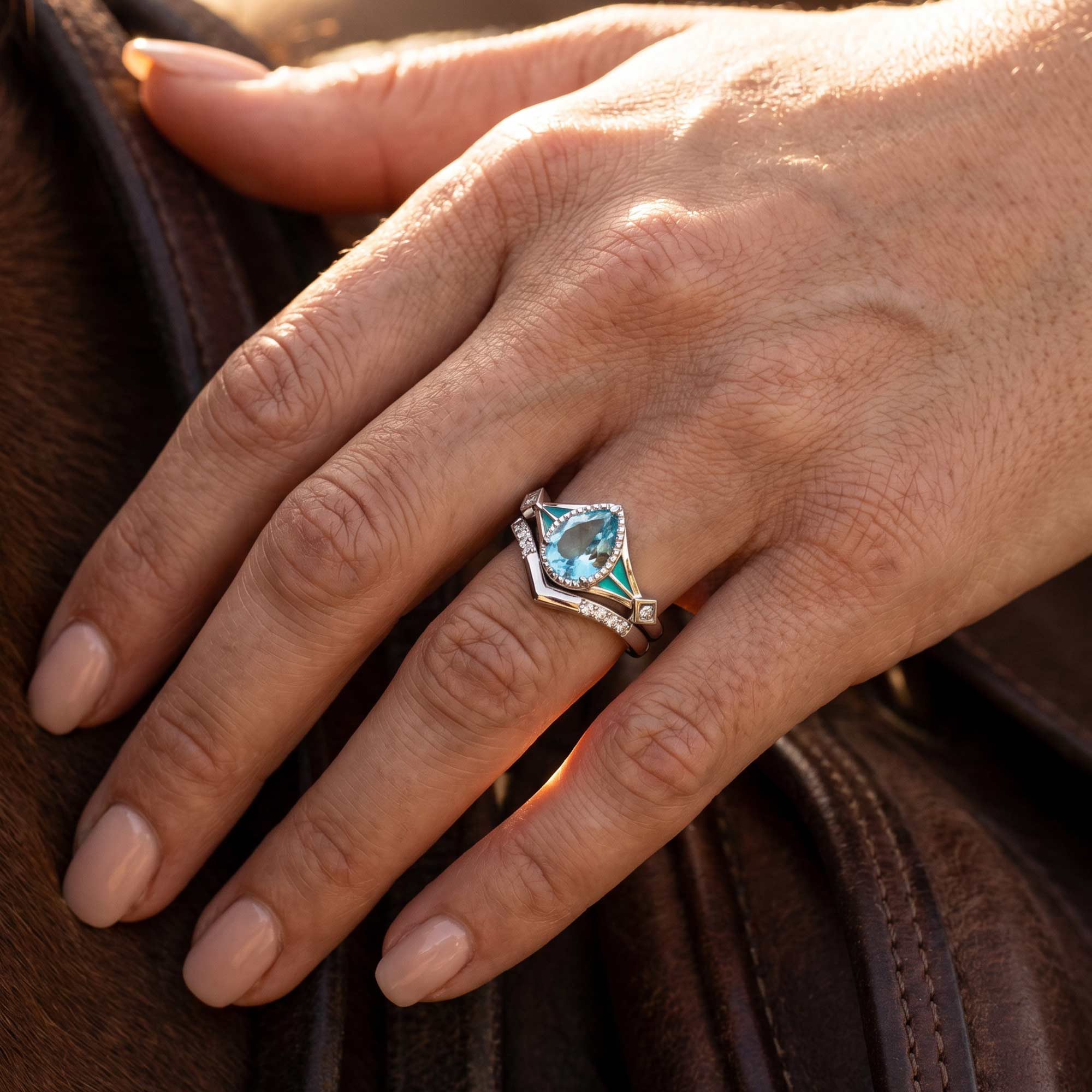 Eternal Angel's Tear Ring - Aquamarine