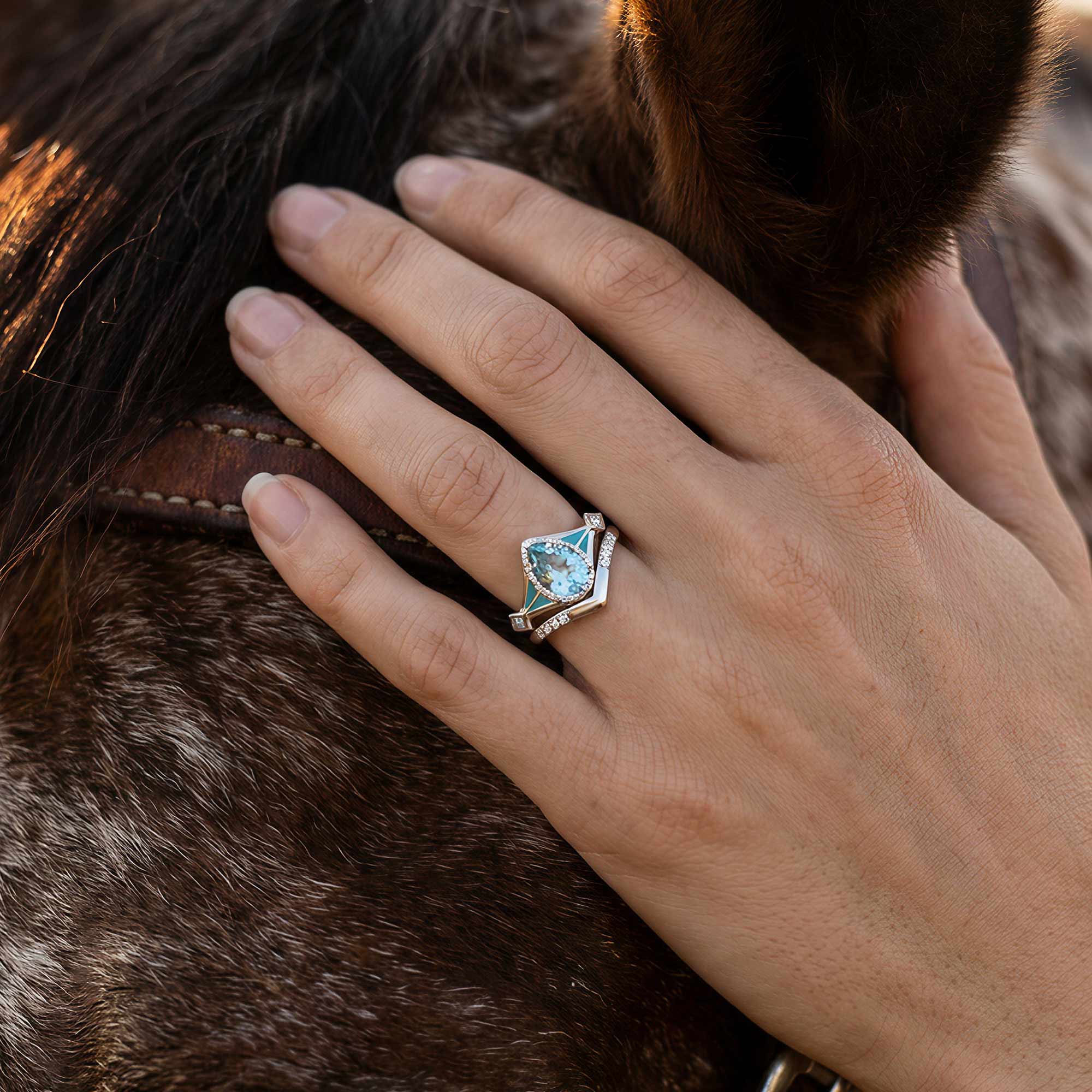 Eternal Angel's Tear Ring - Aquamarine