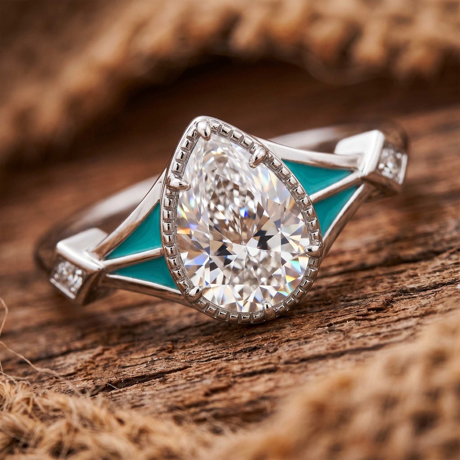 Eternal Angel's Tear Ring - Moissanite