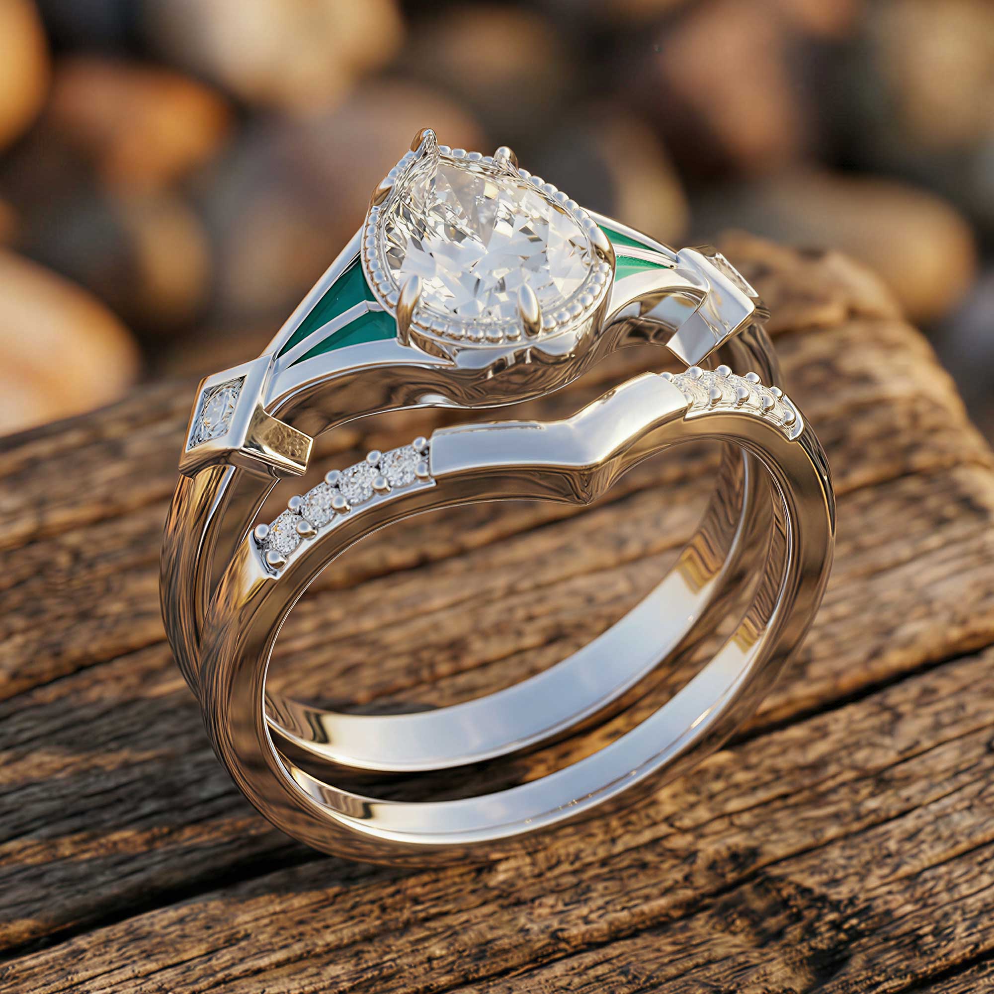 Eternal Angel's Tear Ring - Moissanite