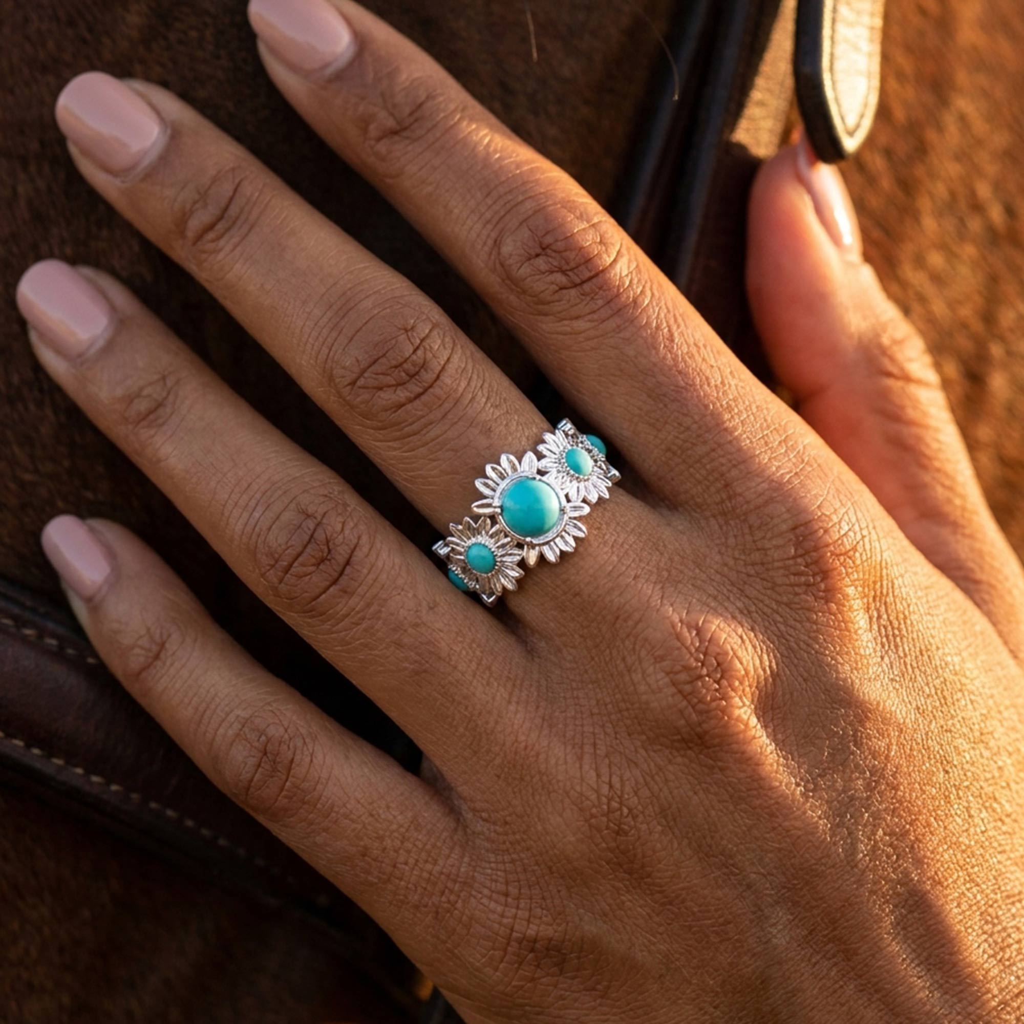 Fierce Blossom Ring - Turquoise