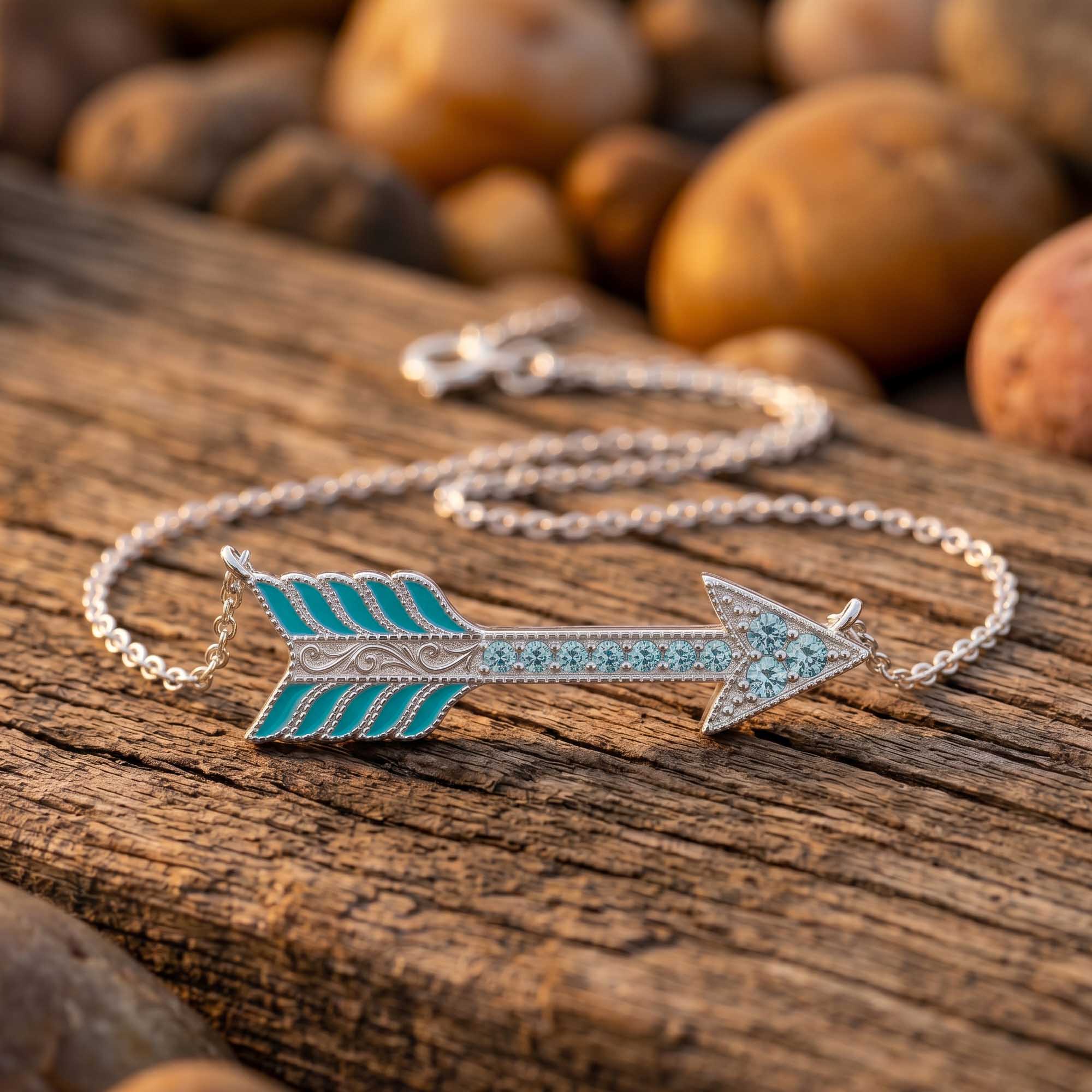Frontier Arrow Necklace - Aquamarine