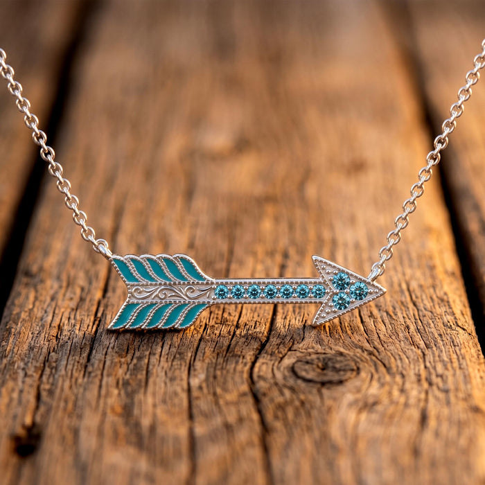 Frontier Arrow Necklace - Aquamarine