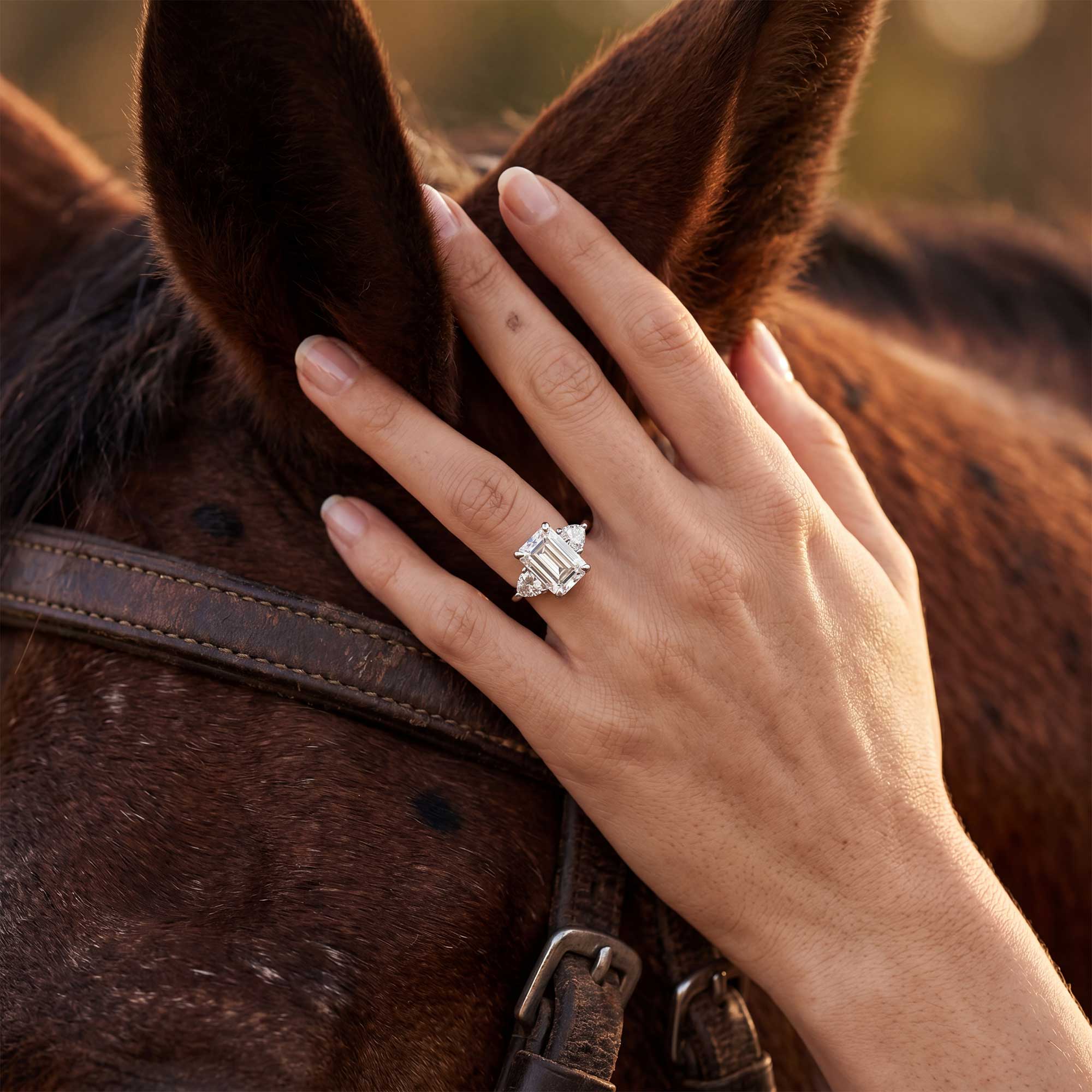 Frosted Flame Ring - Moissanite
