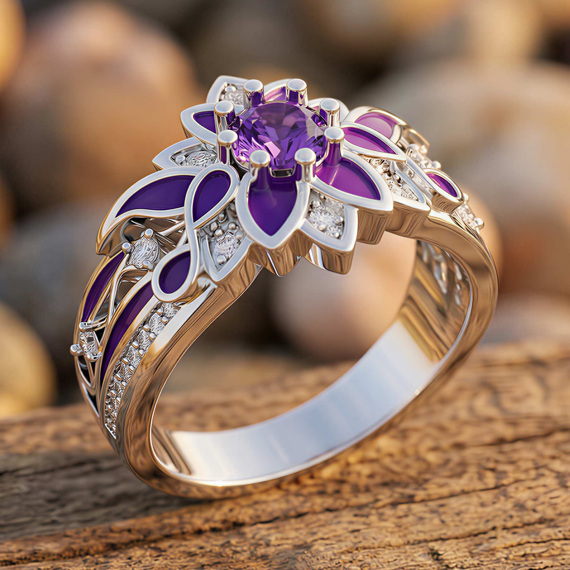 Garden Orchestra Ring - Amethyst & Purple