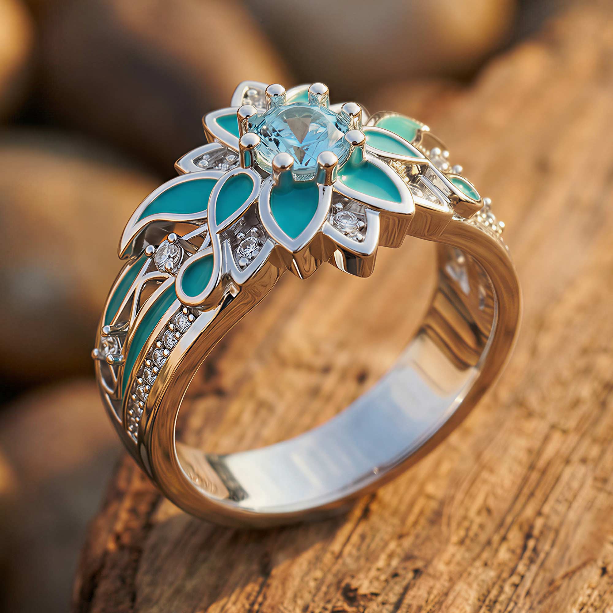 Garden Orchestra Ring - Aquamarine