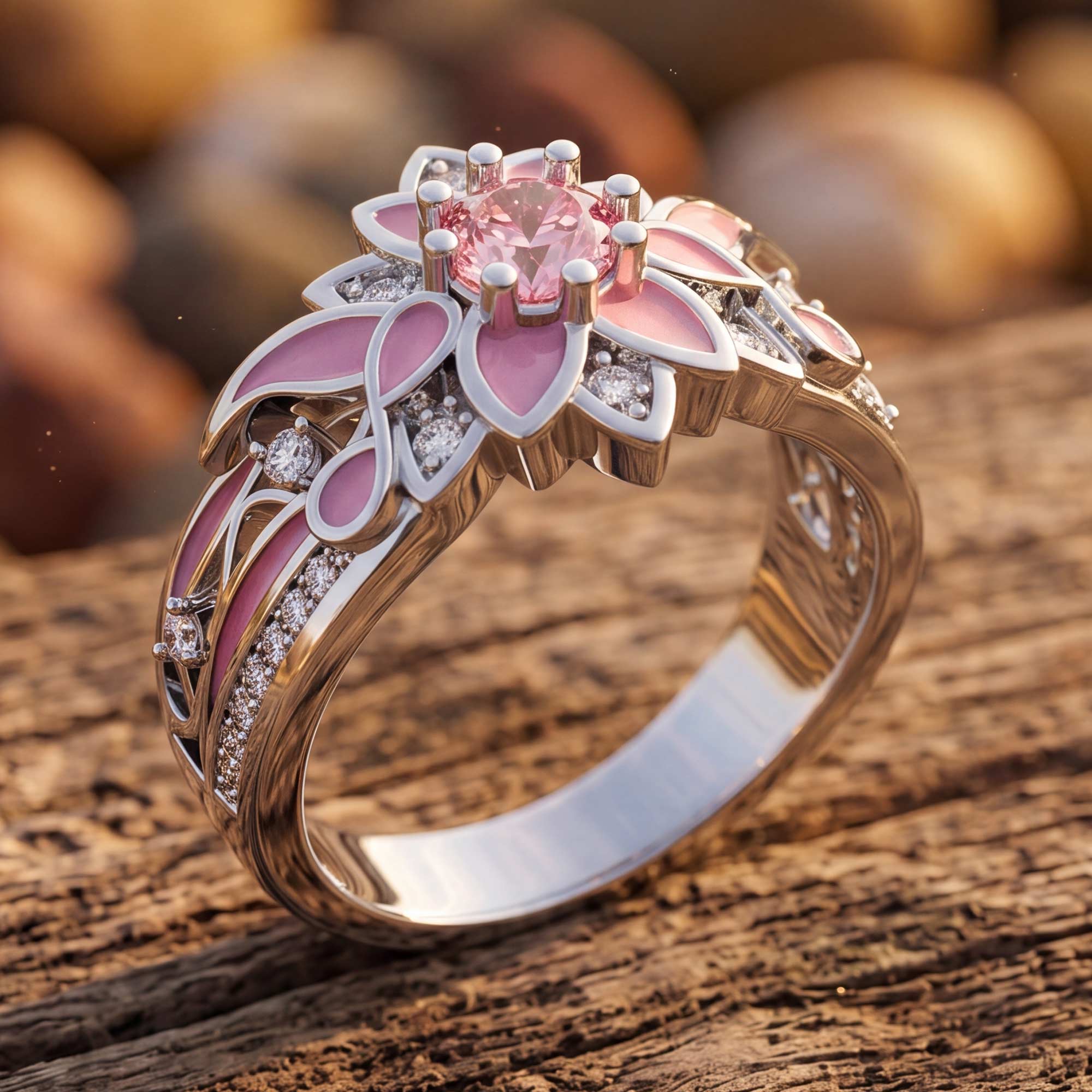 Garden Orchestra Ring - Rose Quartz & Pink