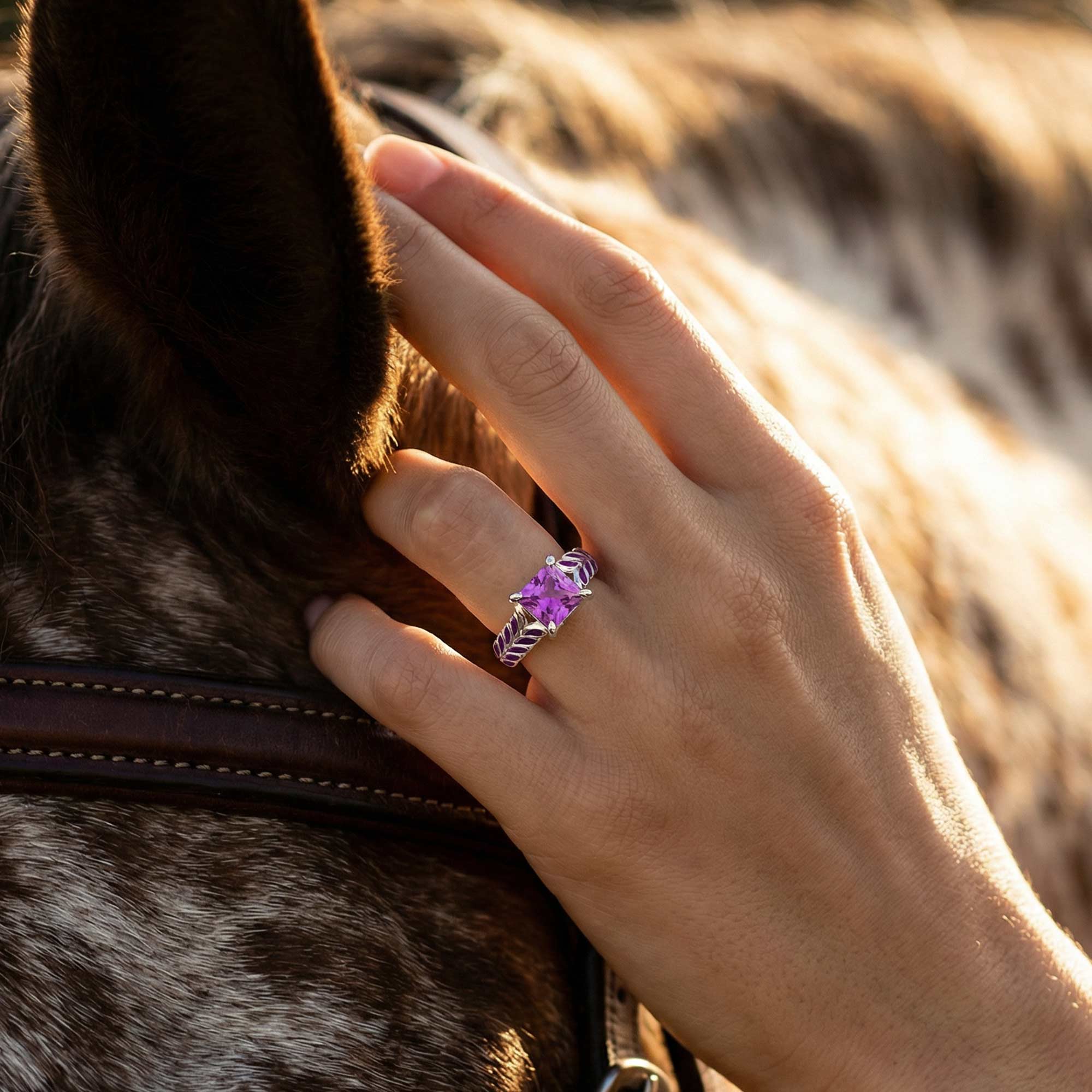 Golden Harvest Ring - Amethyst