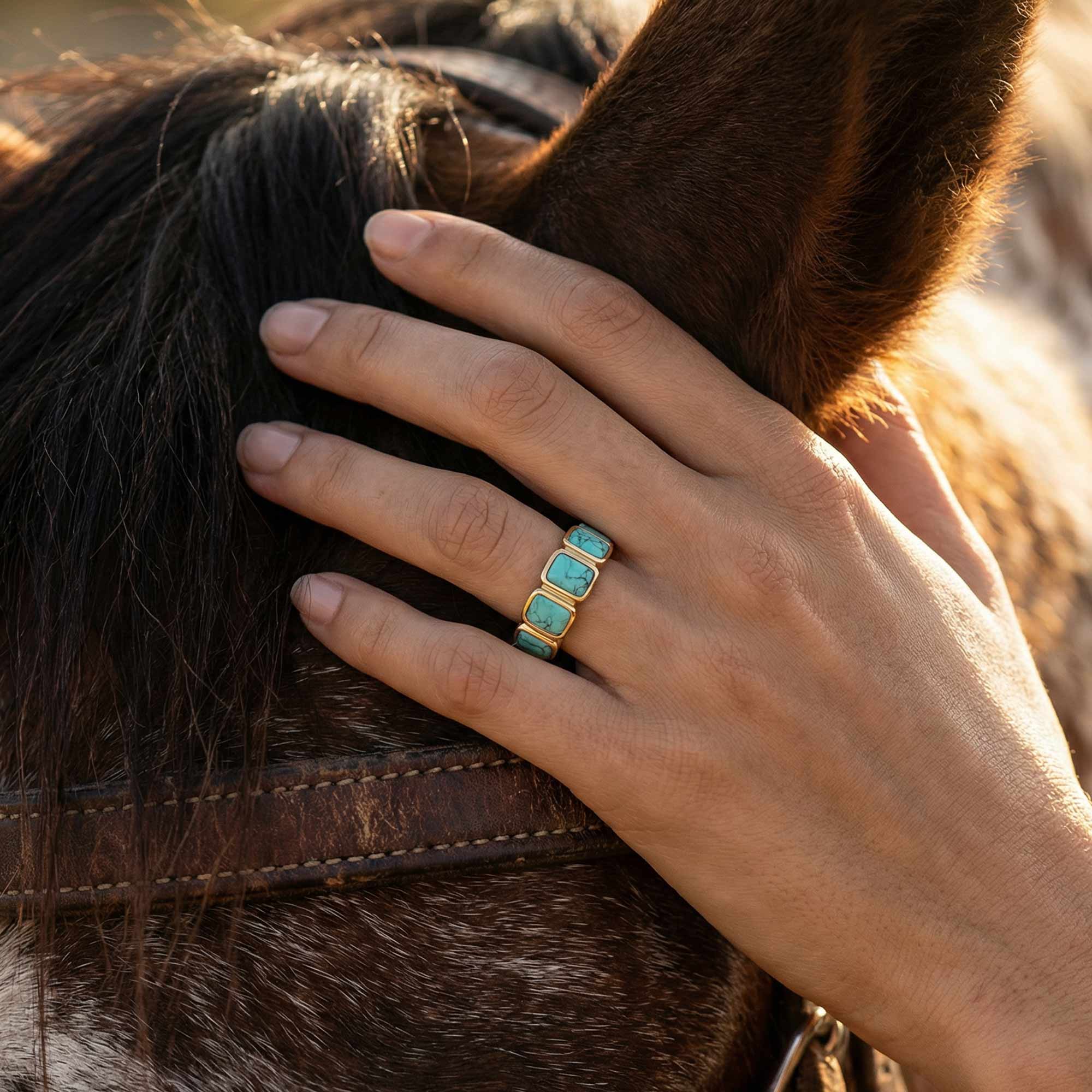 Golden Mesa Ring - Turquoise