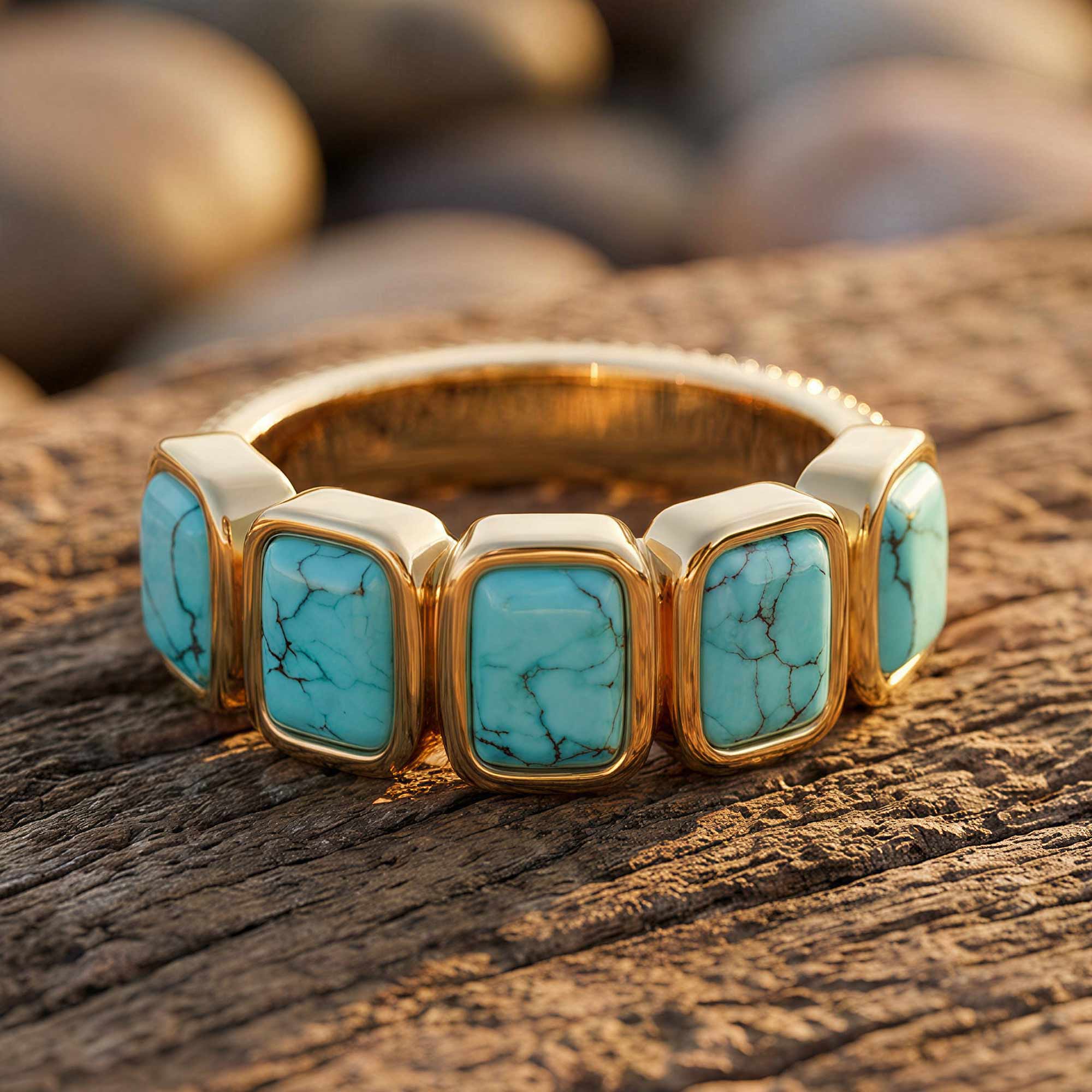 Golden Mesa Ring - Turquoise