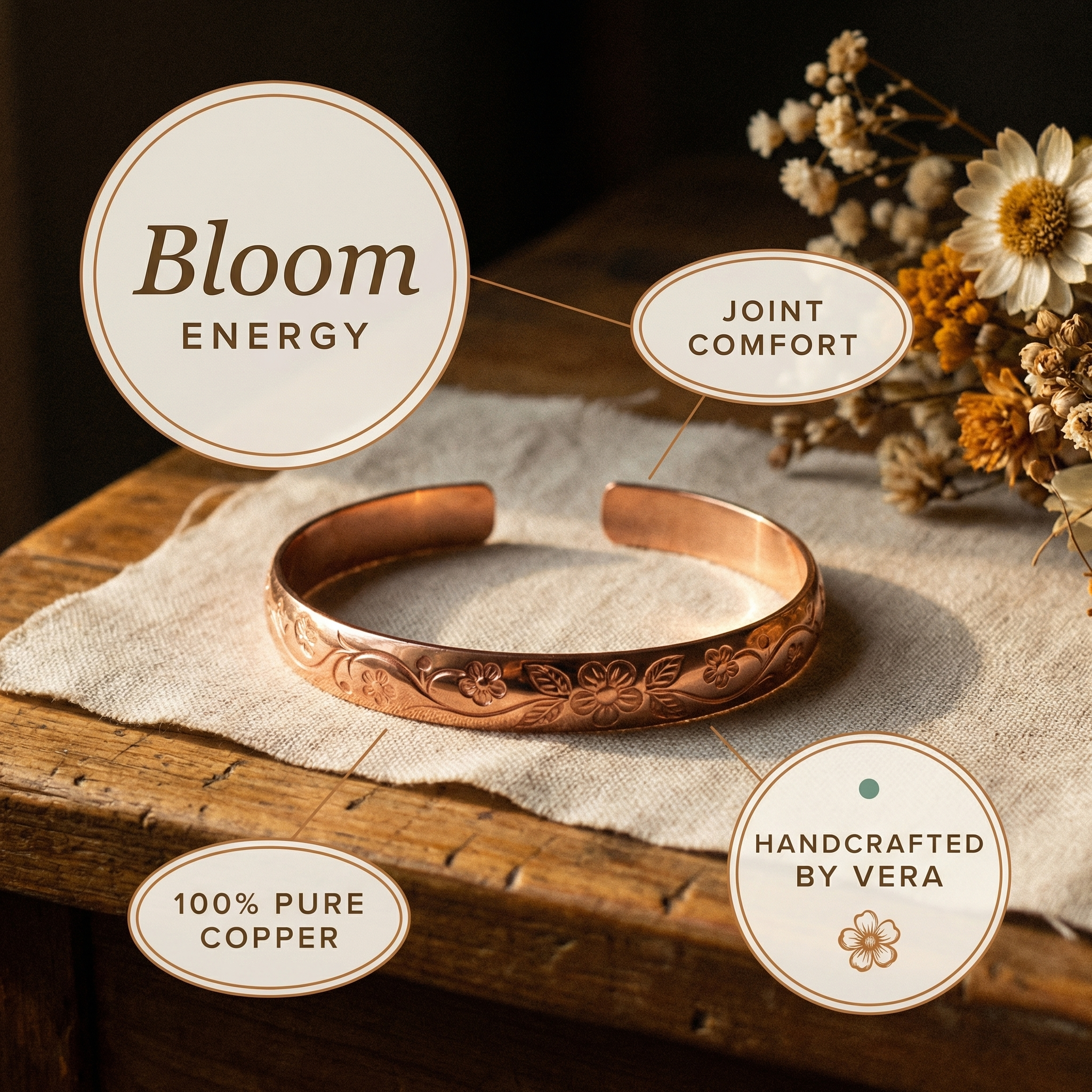 Copper Jewelry Bloom Copper Bracelet