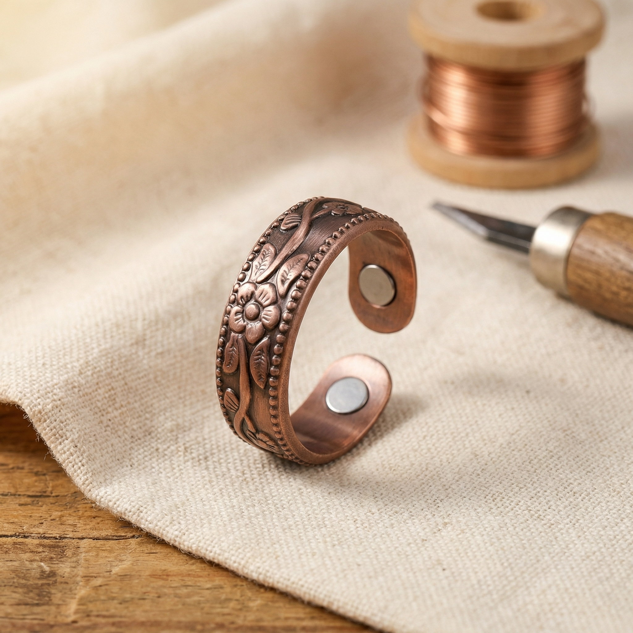 Copper Jewelry Petal Copper Ring