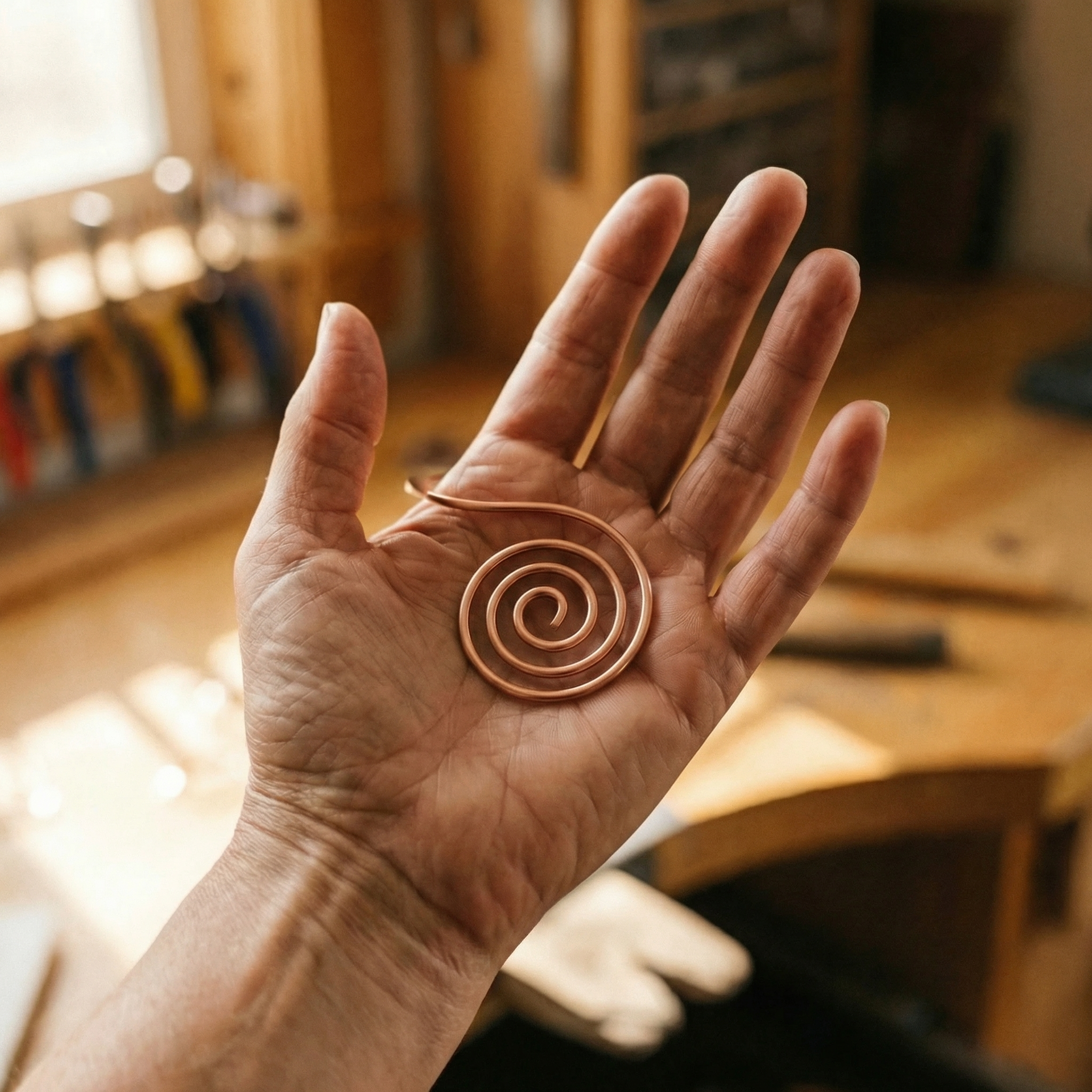 Copper Jewelry Flow Copper Hand Spiral