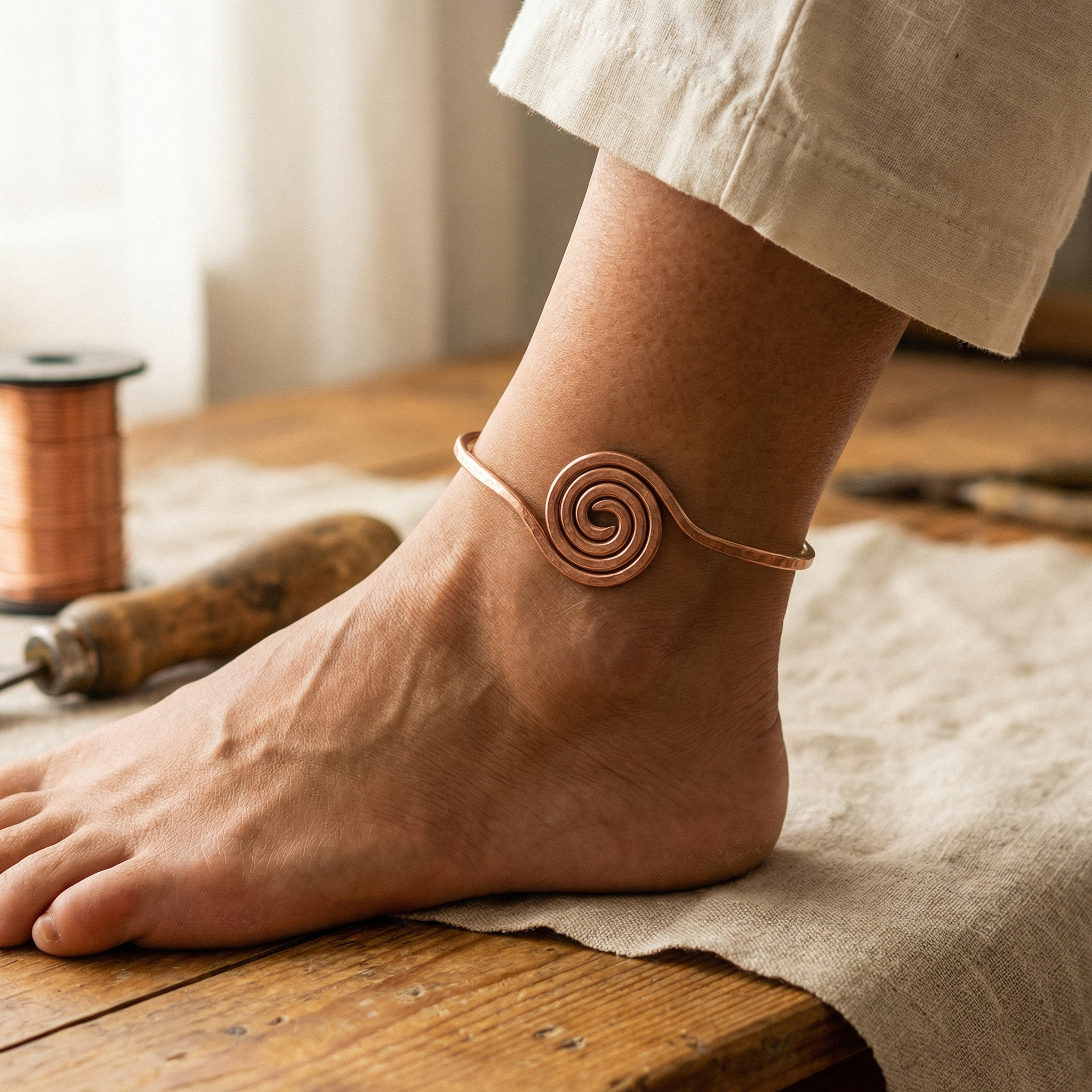 Copper Jewelry Coil Copper Anklet