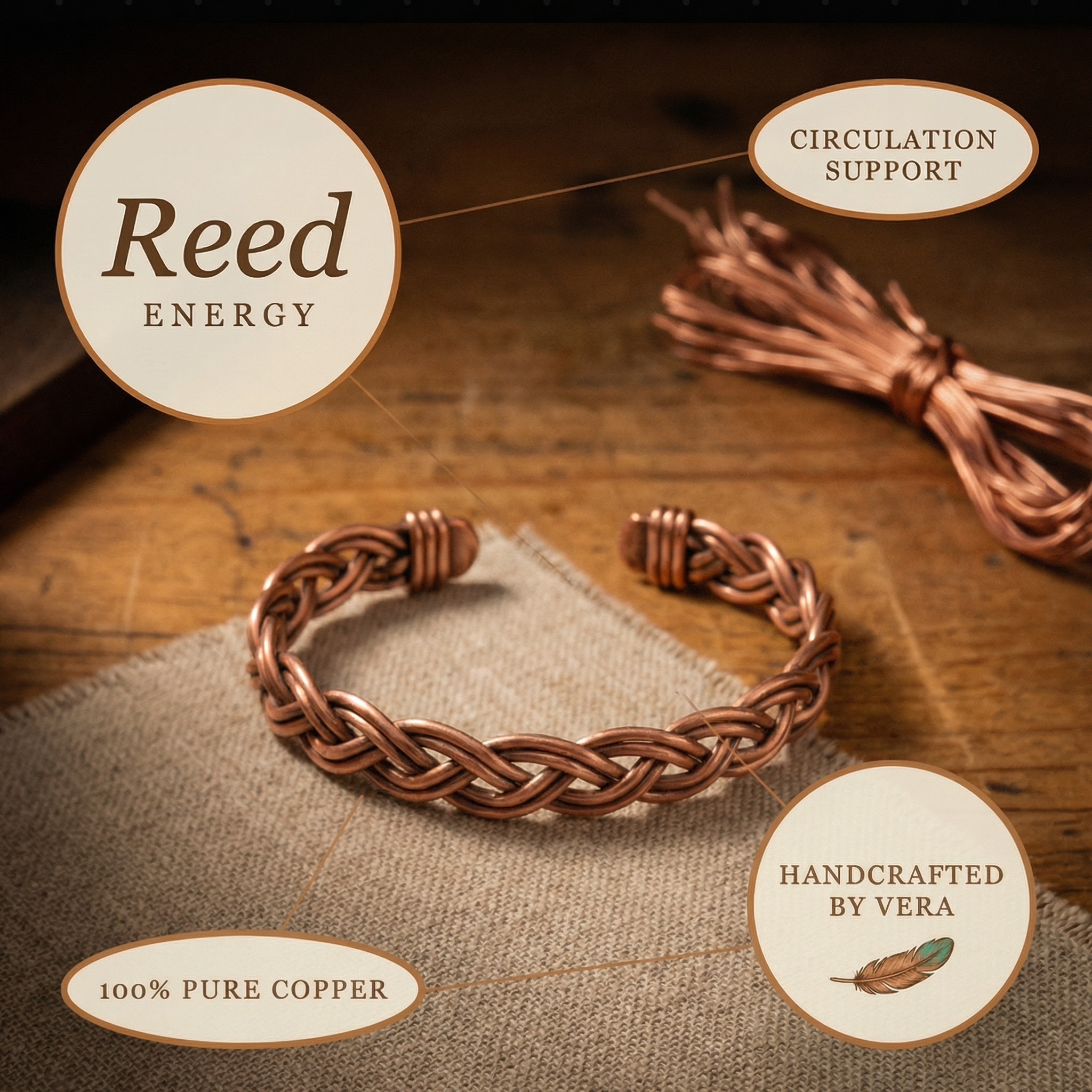Copper Jewelry Reed Copper Anklet