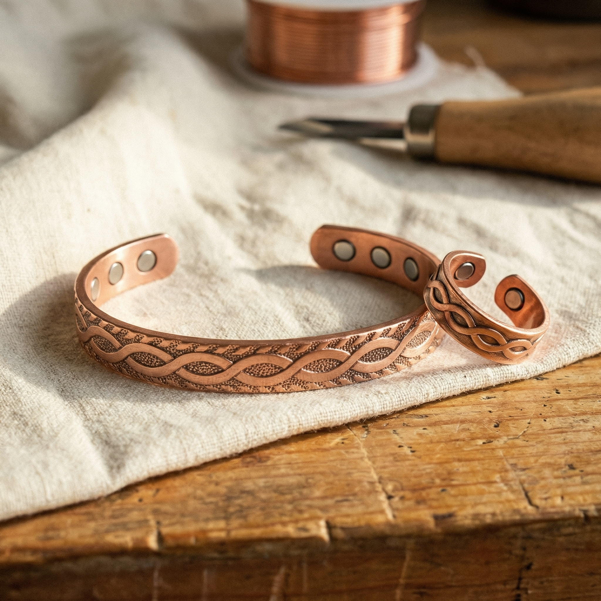 Copper Jewelry Knot Copper Set