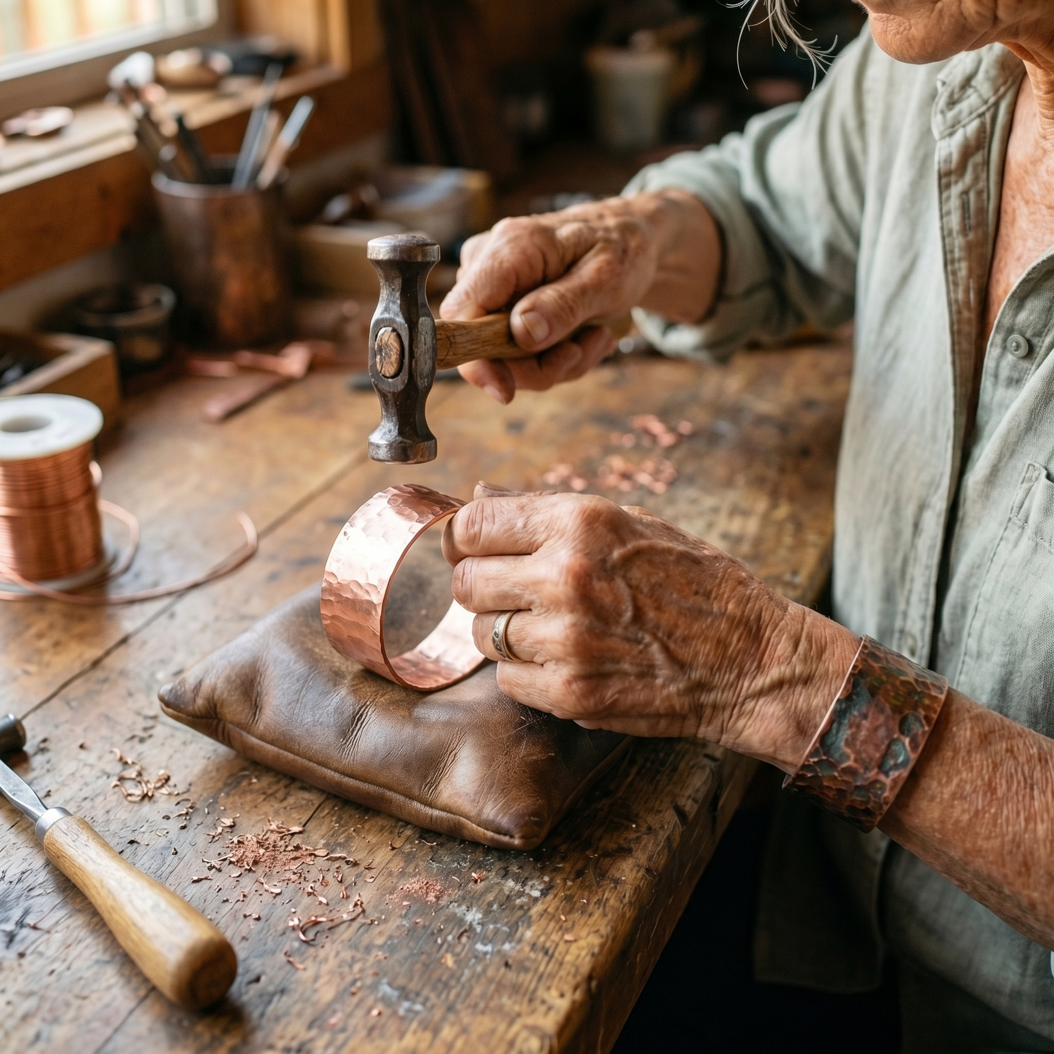 Copper Jewelry Anvil Copper Bracelet