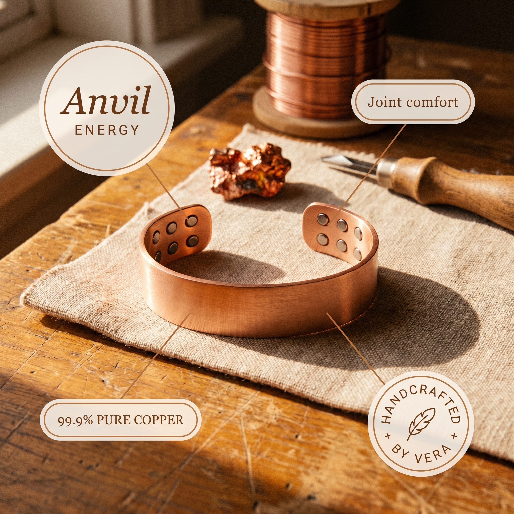 Copper Jewelry Anvil Copper Bracelet