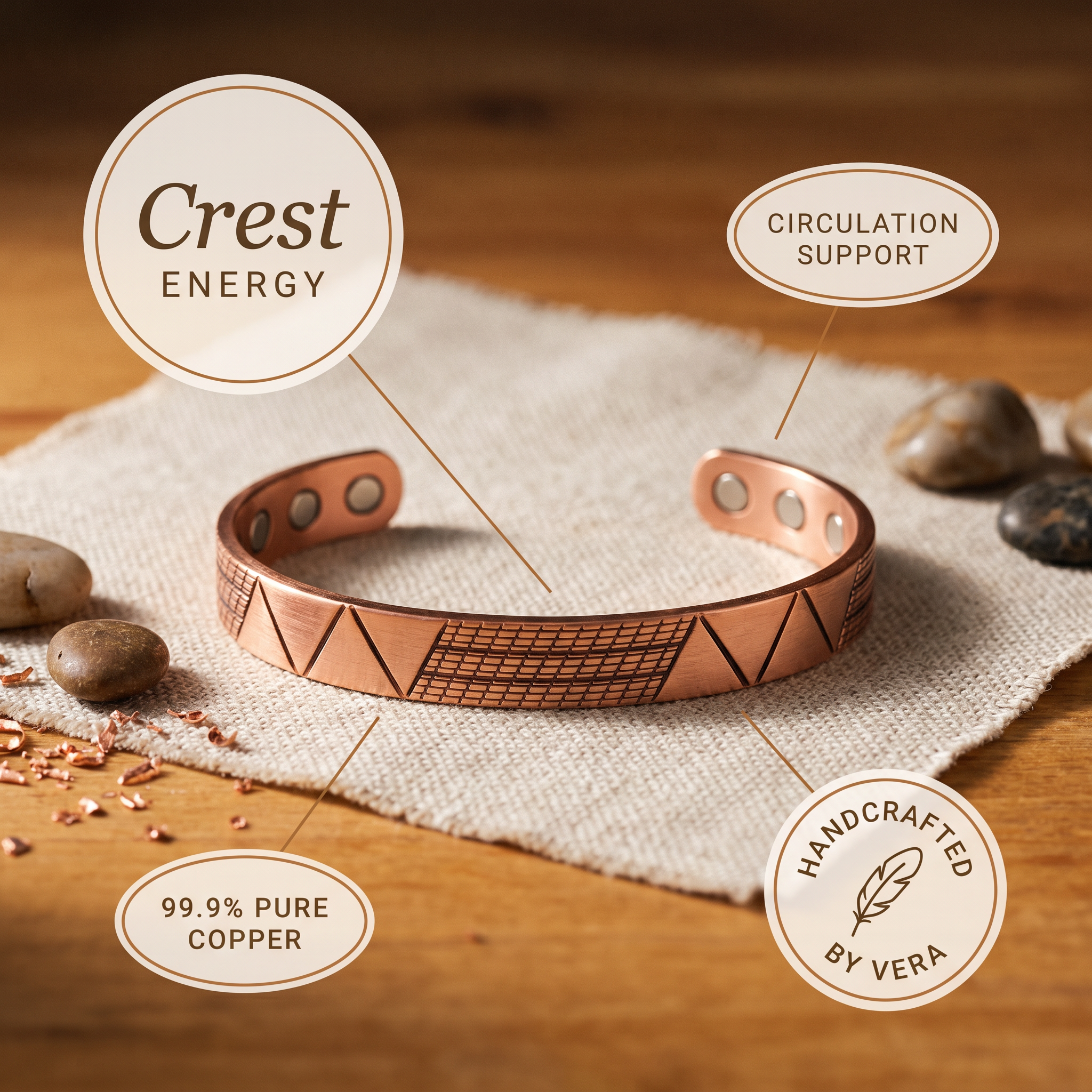 Copper Jewelry Crest Copper Bracelet