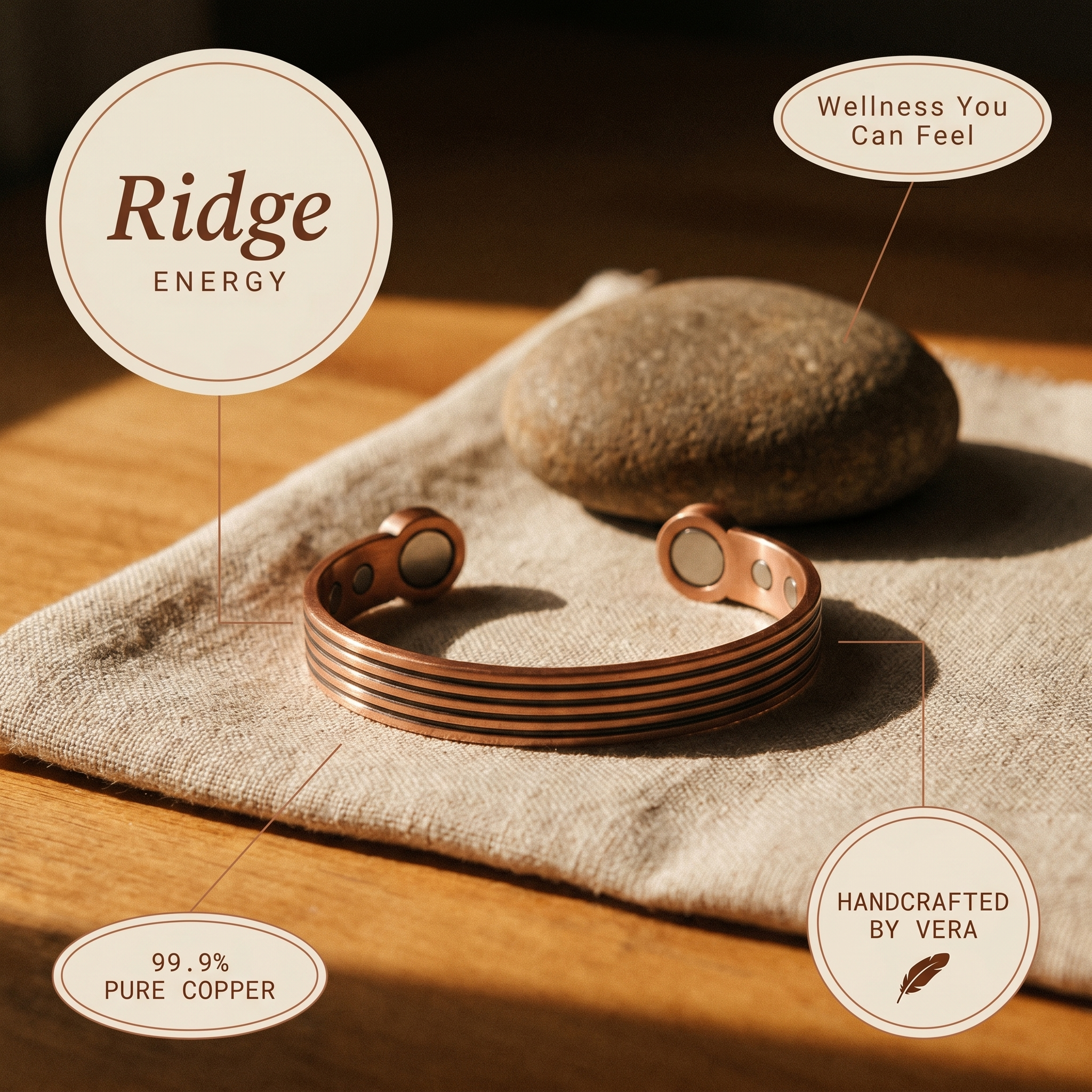 Copper Jewelry Ridge Copper Bracelet