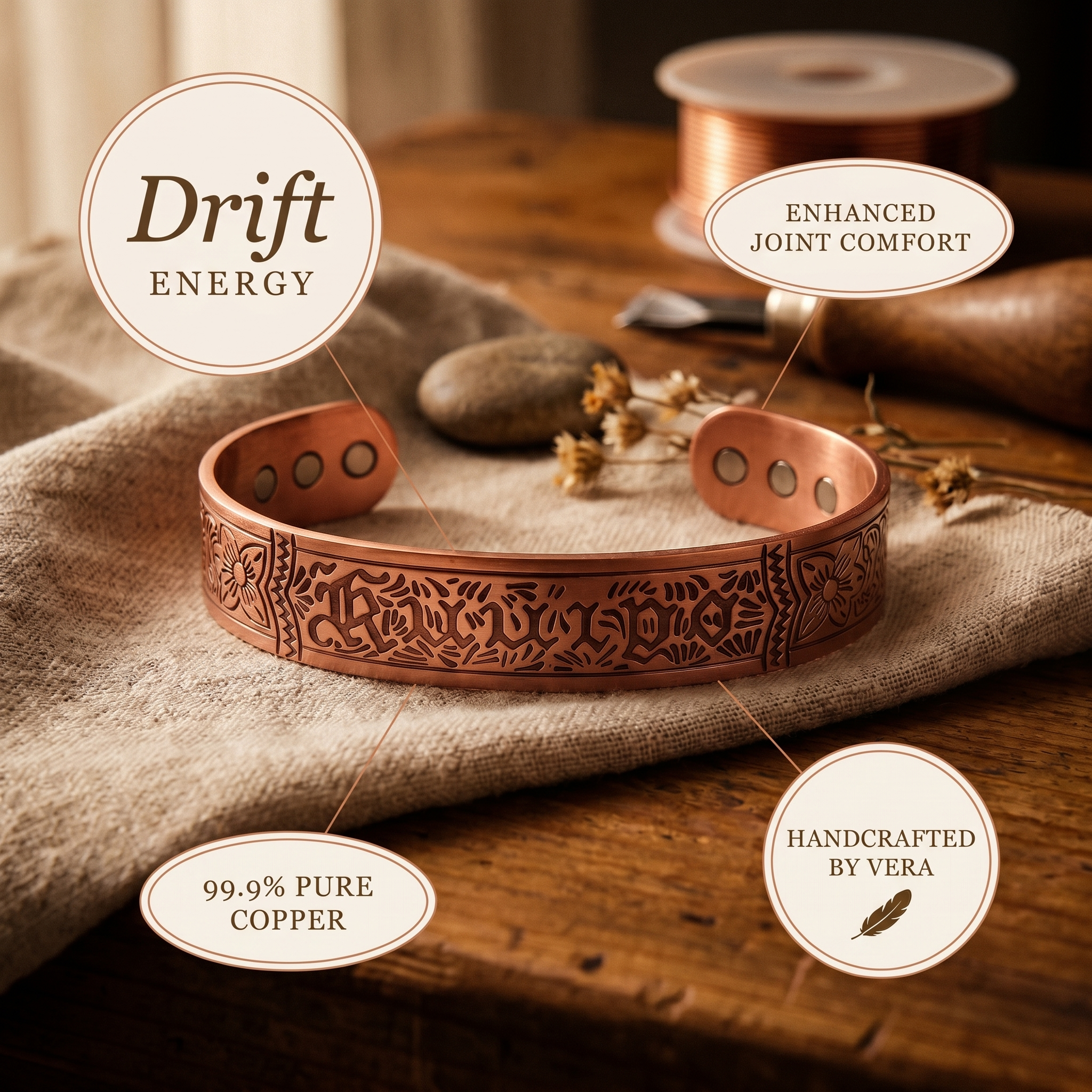 Copper Jewelry Drift Copper Bracelet