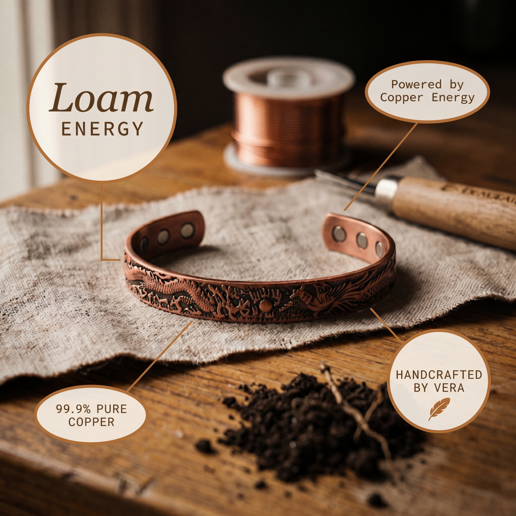 Copper Jewelry Loam Copper Bracelet