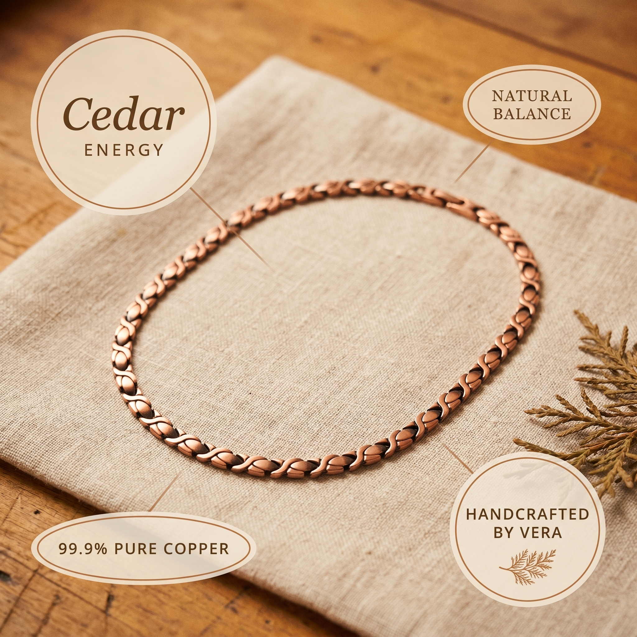 Copper Jewelry Cedar Copper Necklace