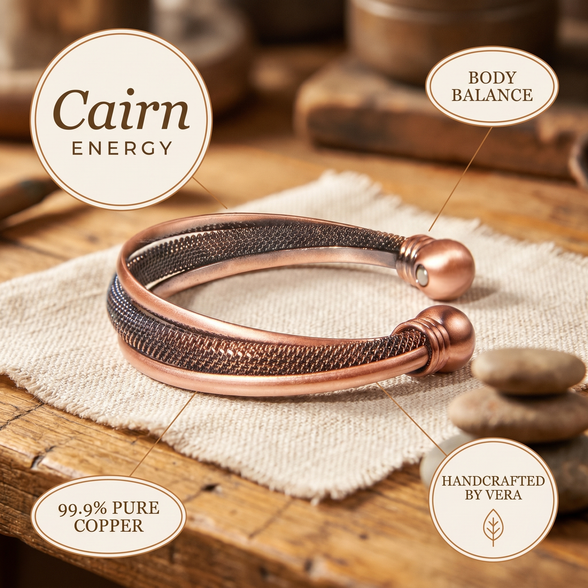 Copper Jewelry Cairn Copper Bracelet