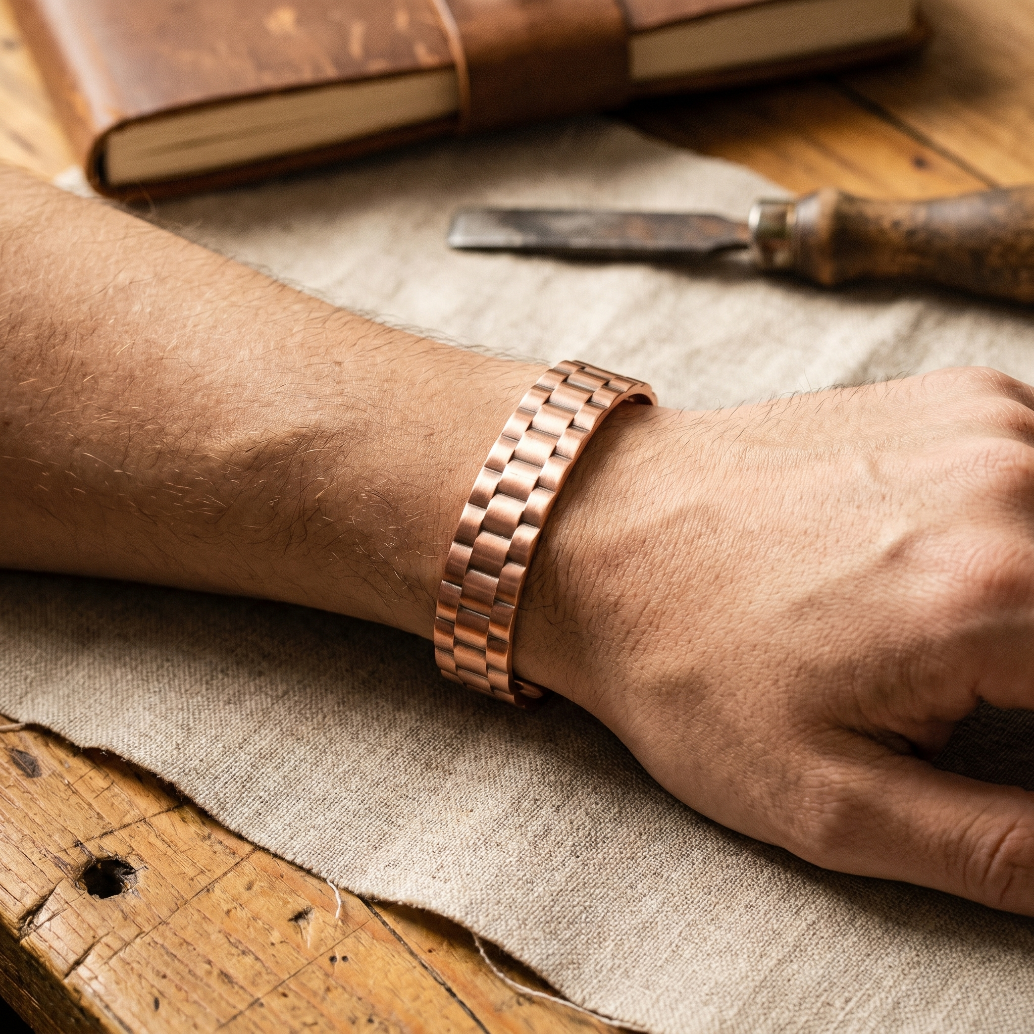 Copper Jewelry Ore Men's Copper Bracelet