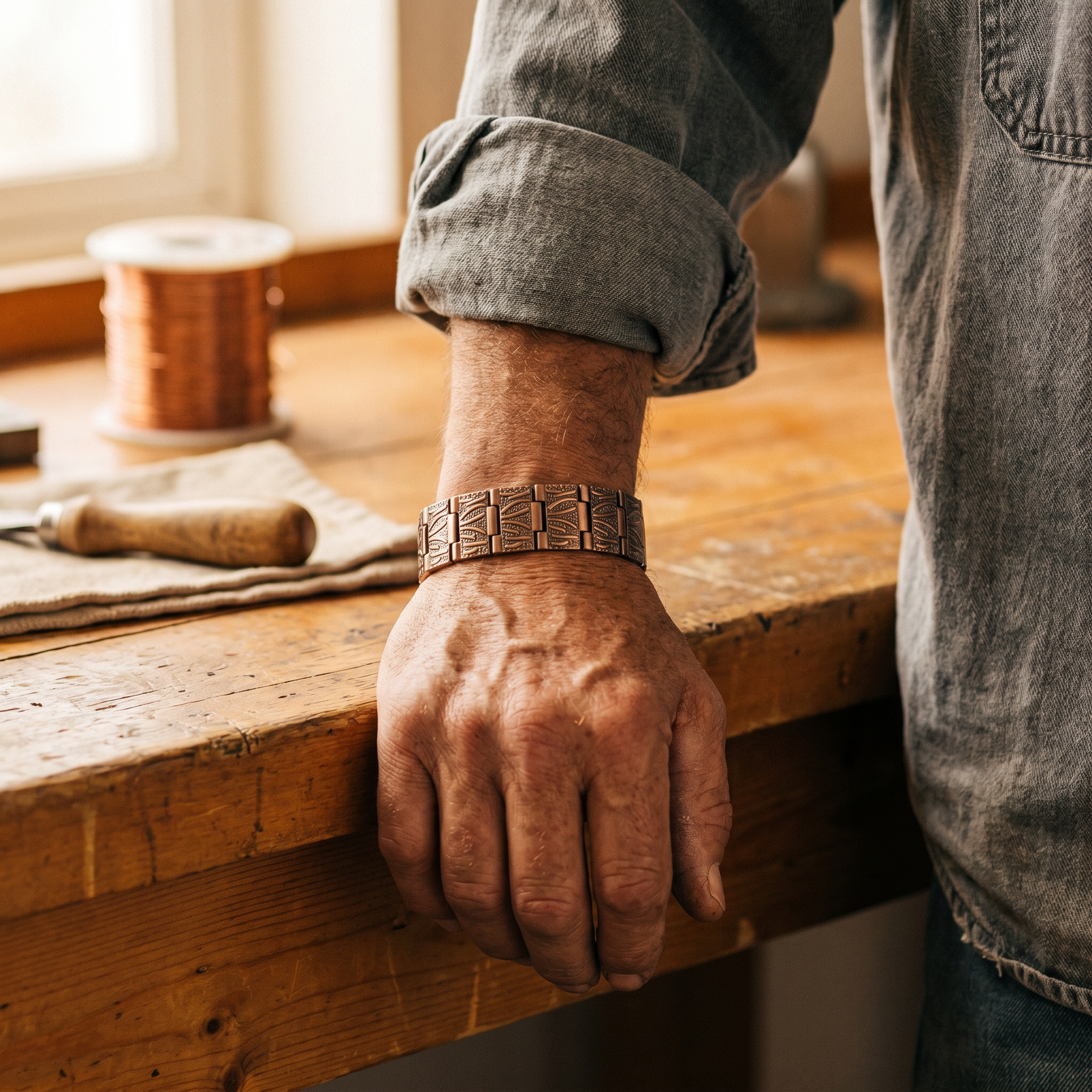 Copper Jewelry Grit Men's Copper Bracelet
