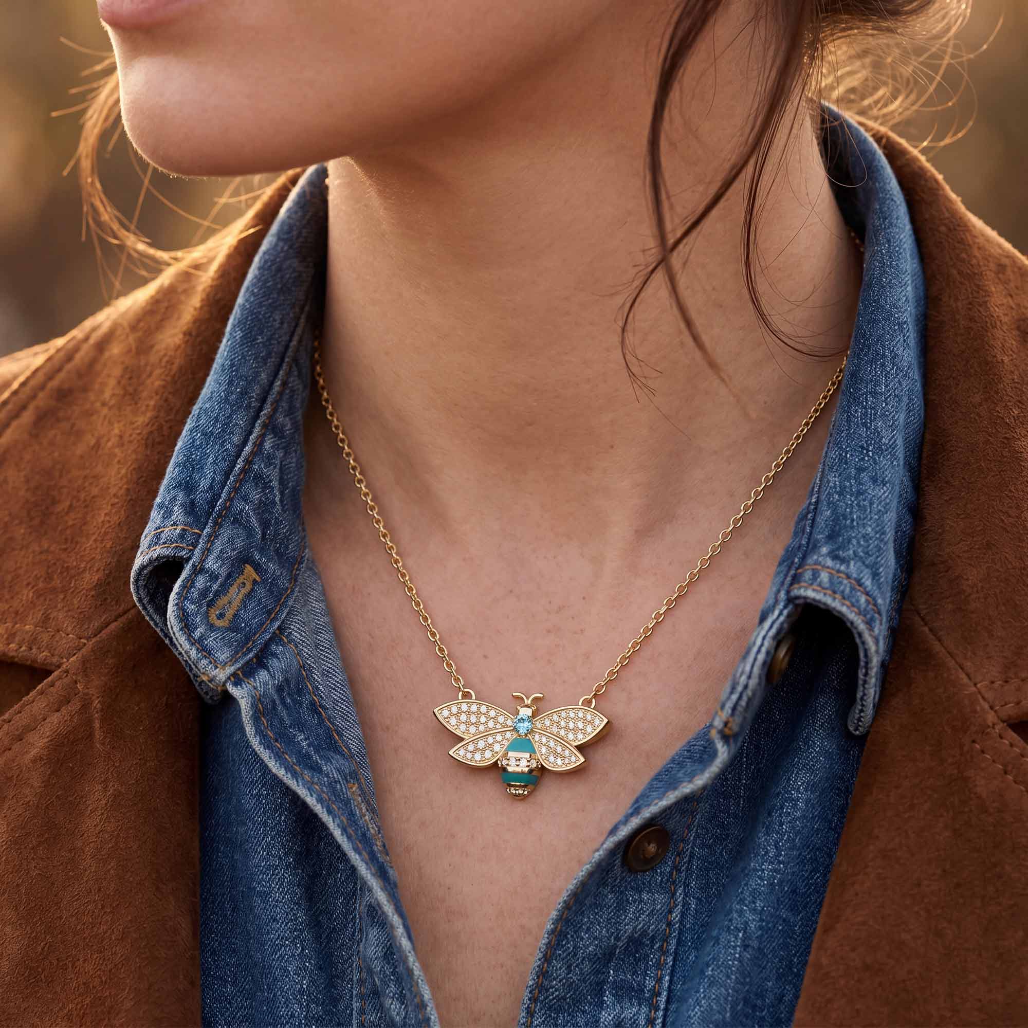 Hive Echo Necklace - Aquamarine